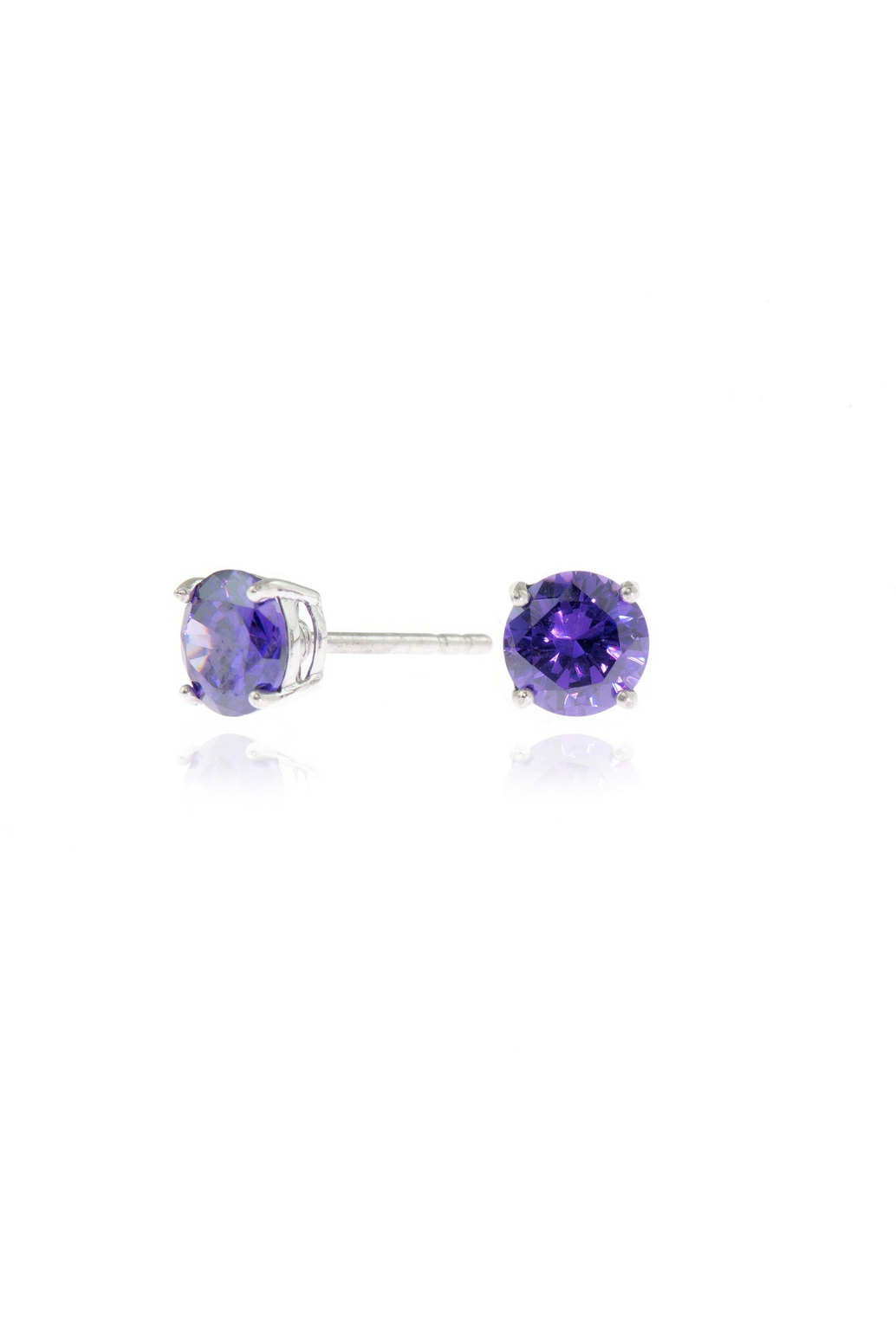 Lana 6mm Earrings Violet Cz Platinum Plated 480422R280
