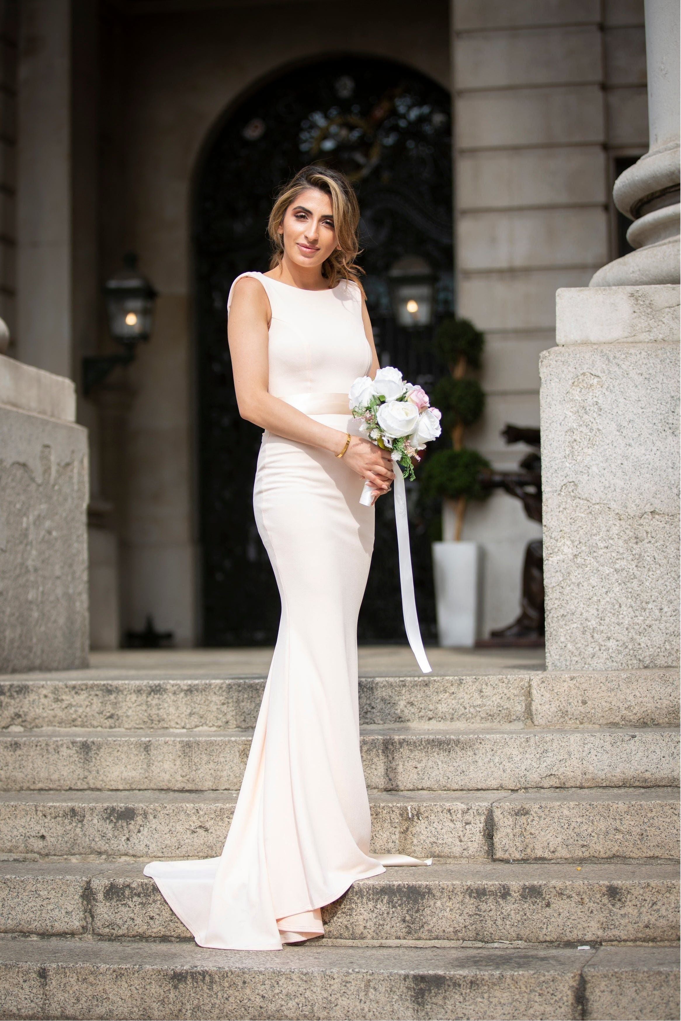 Eris Bridesmaid Maxi Fishtail Dress - Nude ERIS NUDE