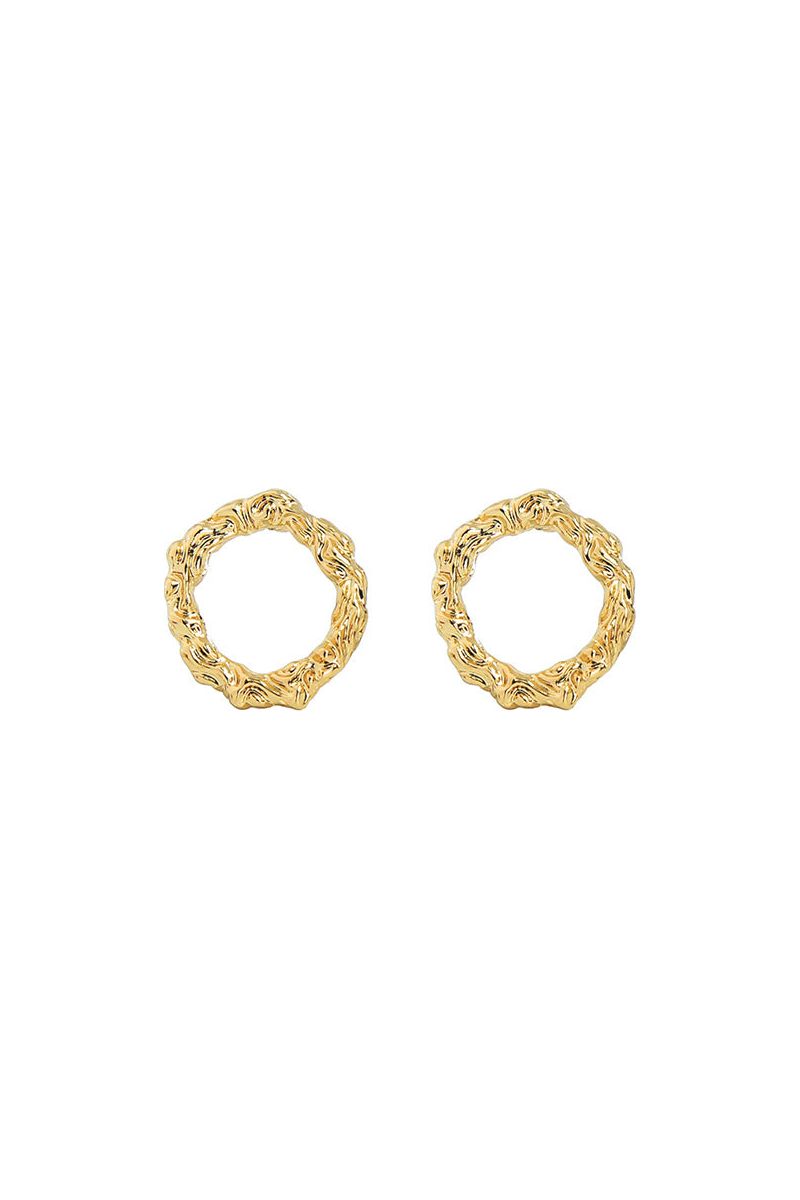 Textured Hoop Earring In Gold LE018G