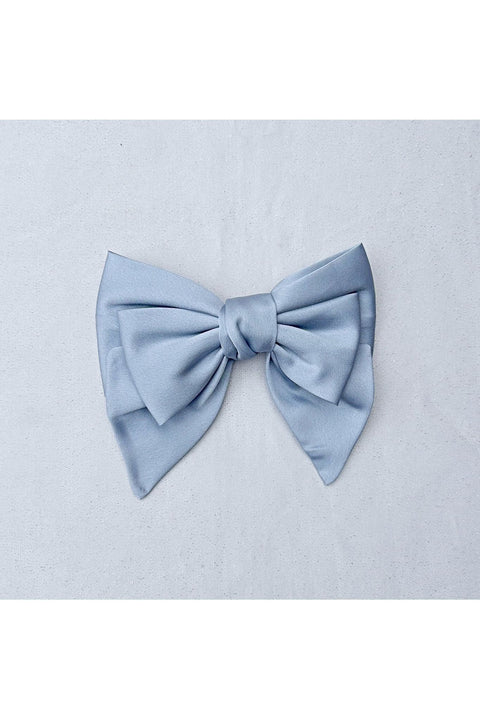 Light Blue Satin Hair Bow Light Blue Hair Clip by QueenMee Accessories