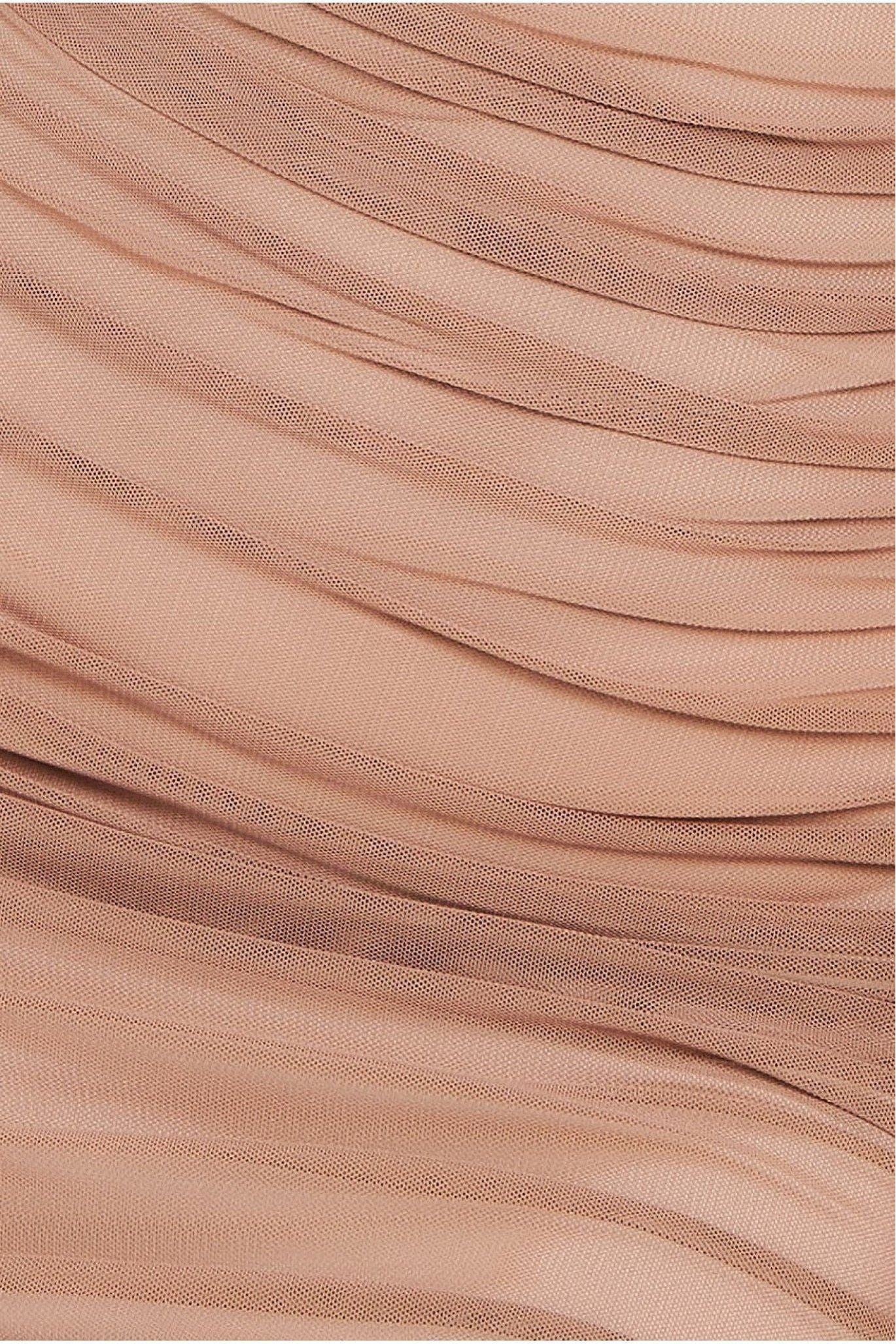 Naked Ruched Bodycon Midi Dress - Camel DR3539