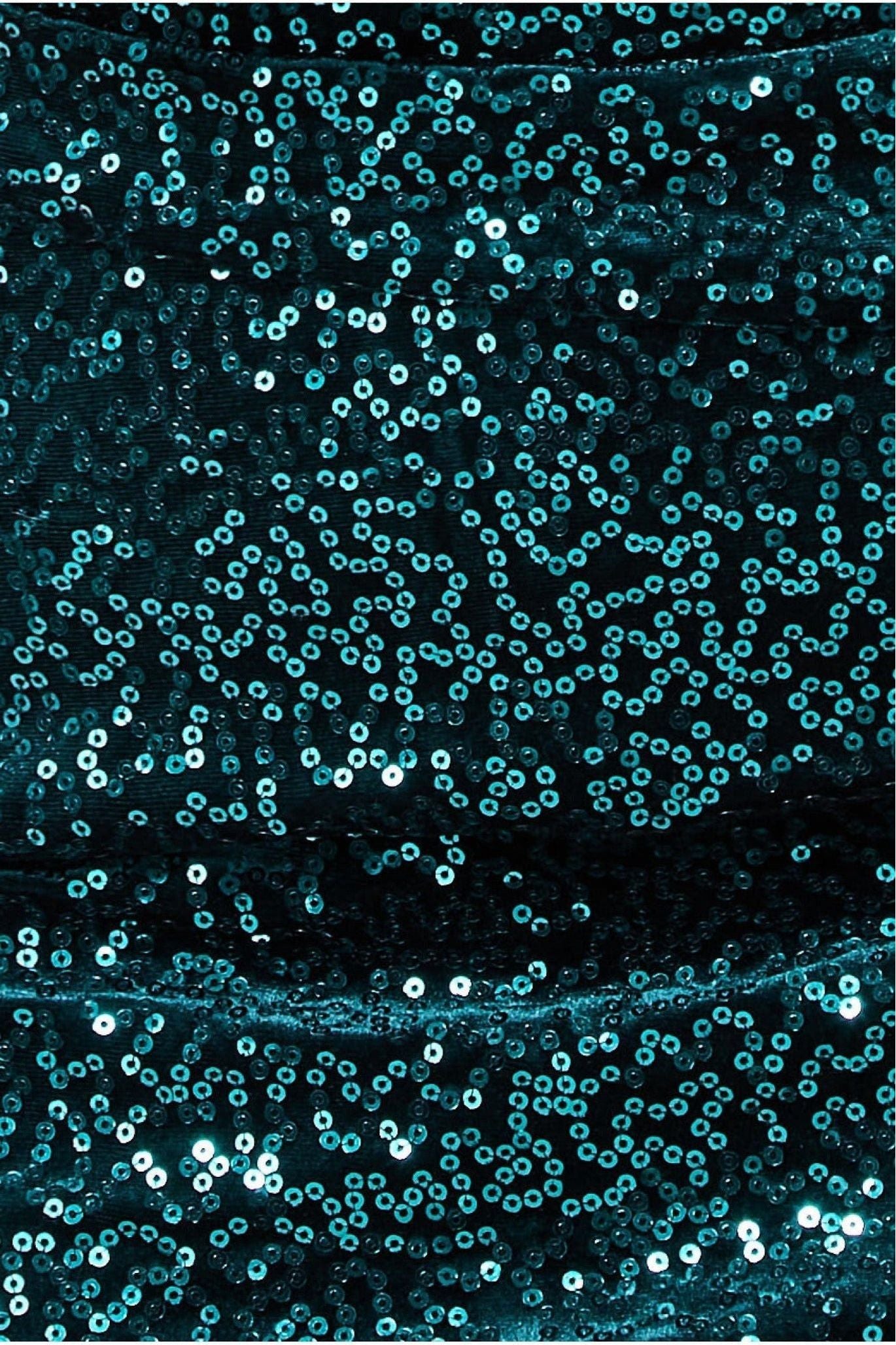 Sequin & Velvet Bardot Midi - Emerald Green DR3720P