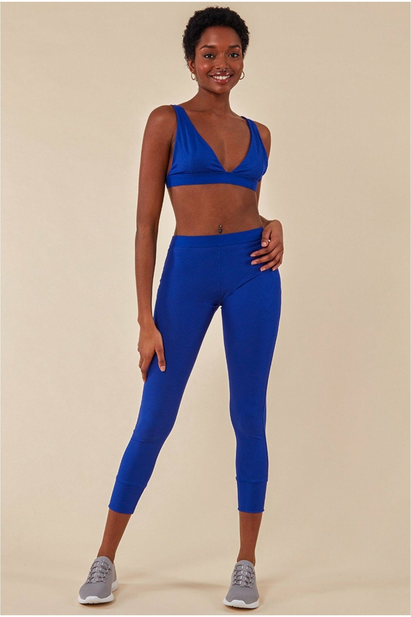 Bralette & Legging Workout Lounge Set - Blue TS3