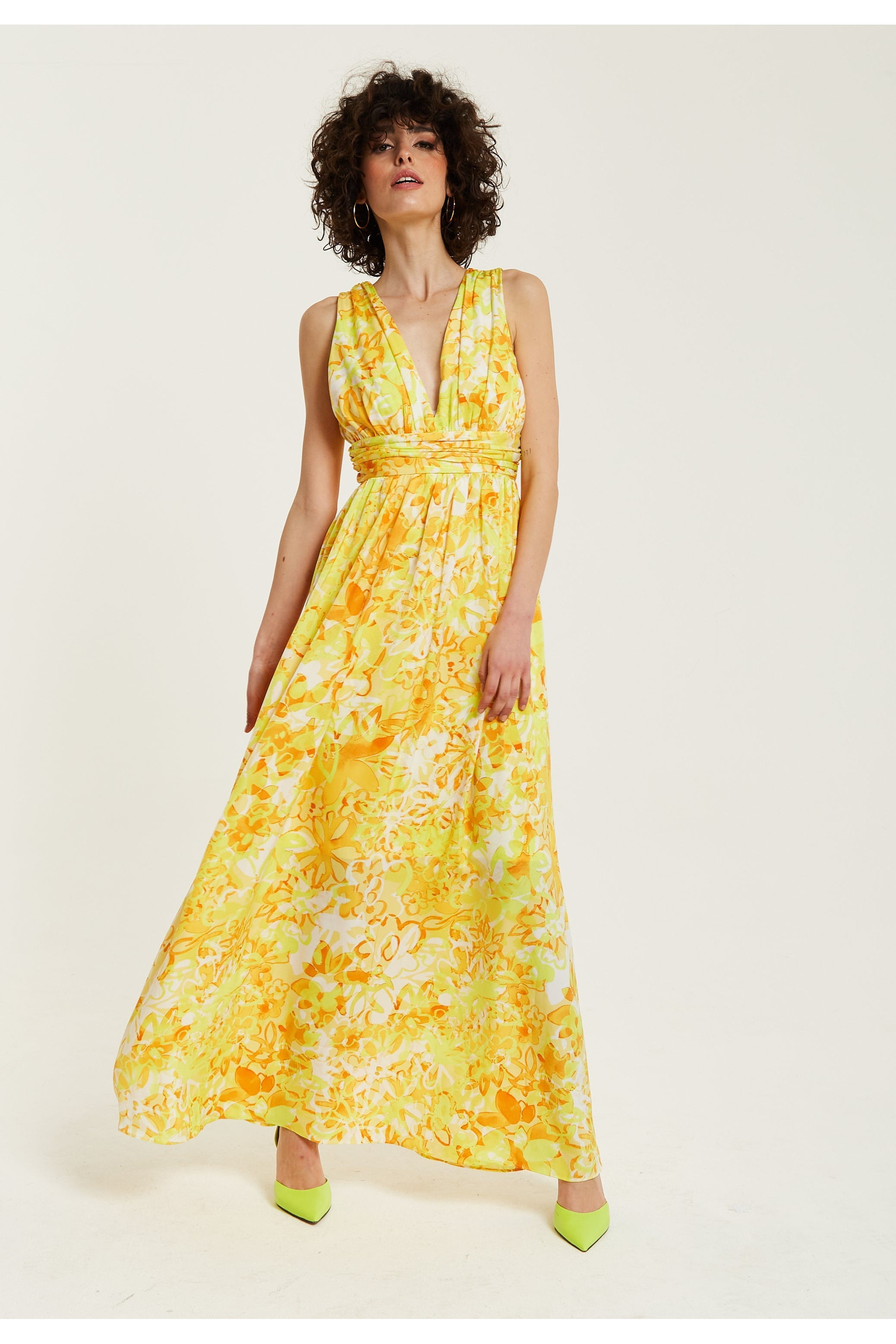 Orange floral 2025 maxi dress