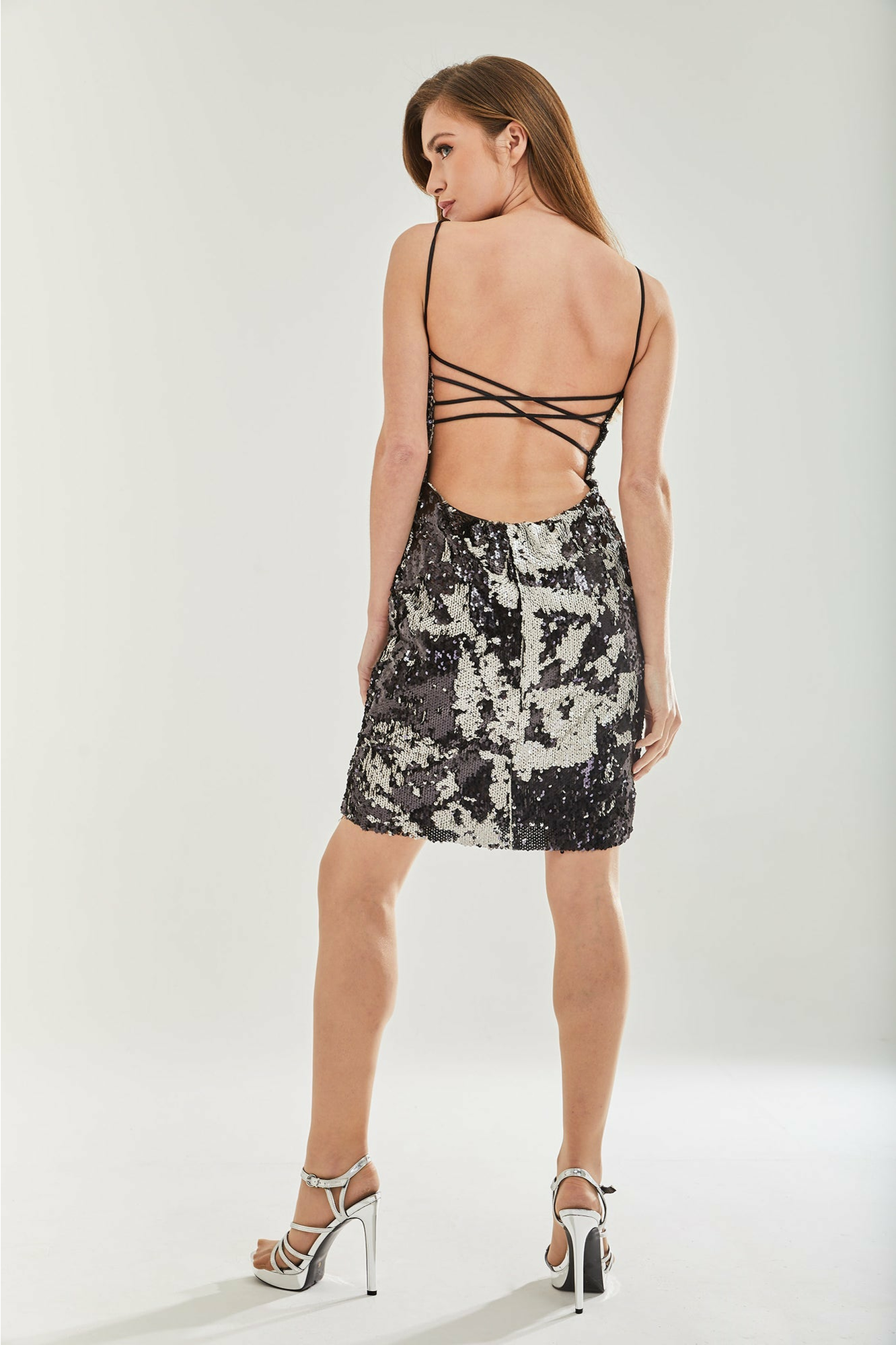 Liquorish Mini Sequin Dress with Open Back Liquorish Online
