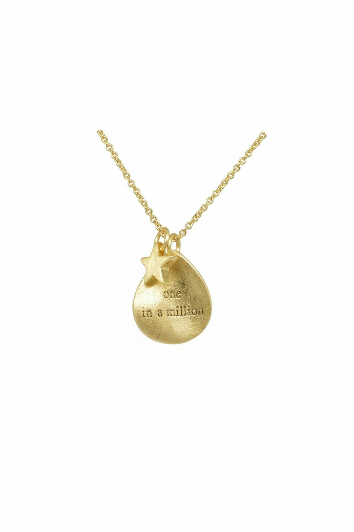 "One In A Million" Necklace In Matt Gold NLK01G