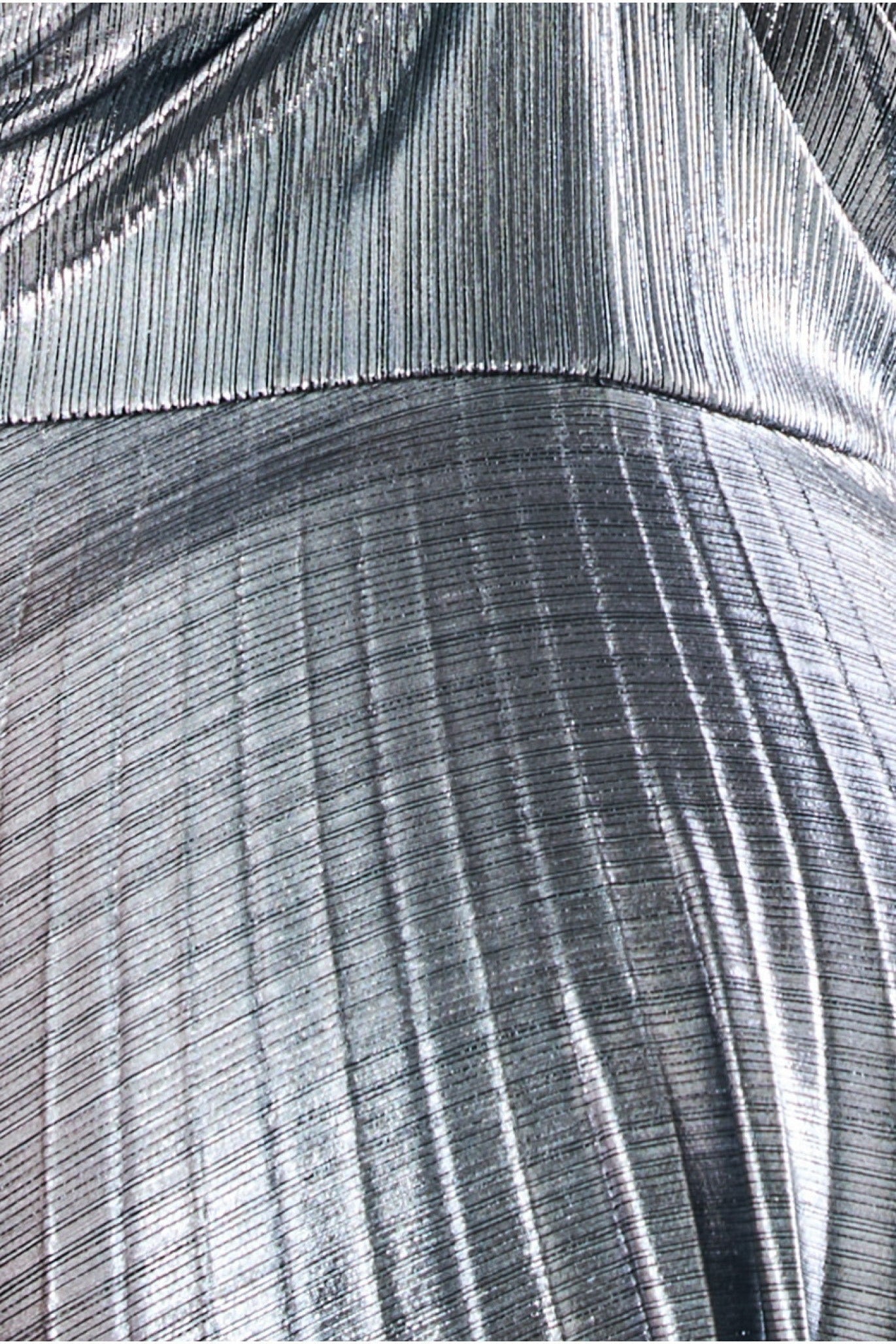Maternity Pleated Foil Tie Back Maxi Silver DR3697MAT