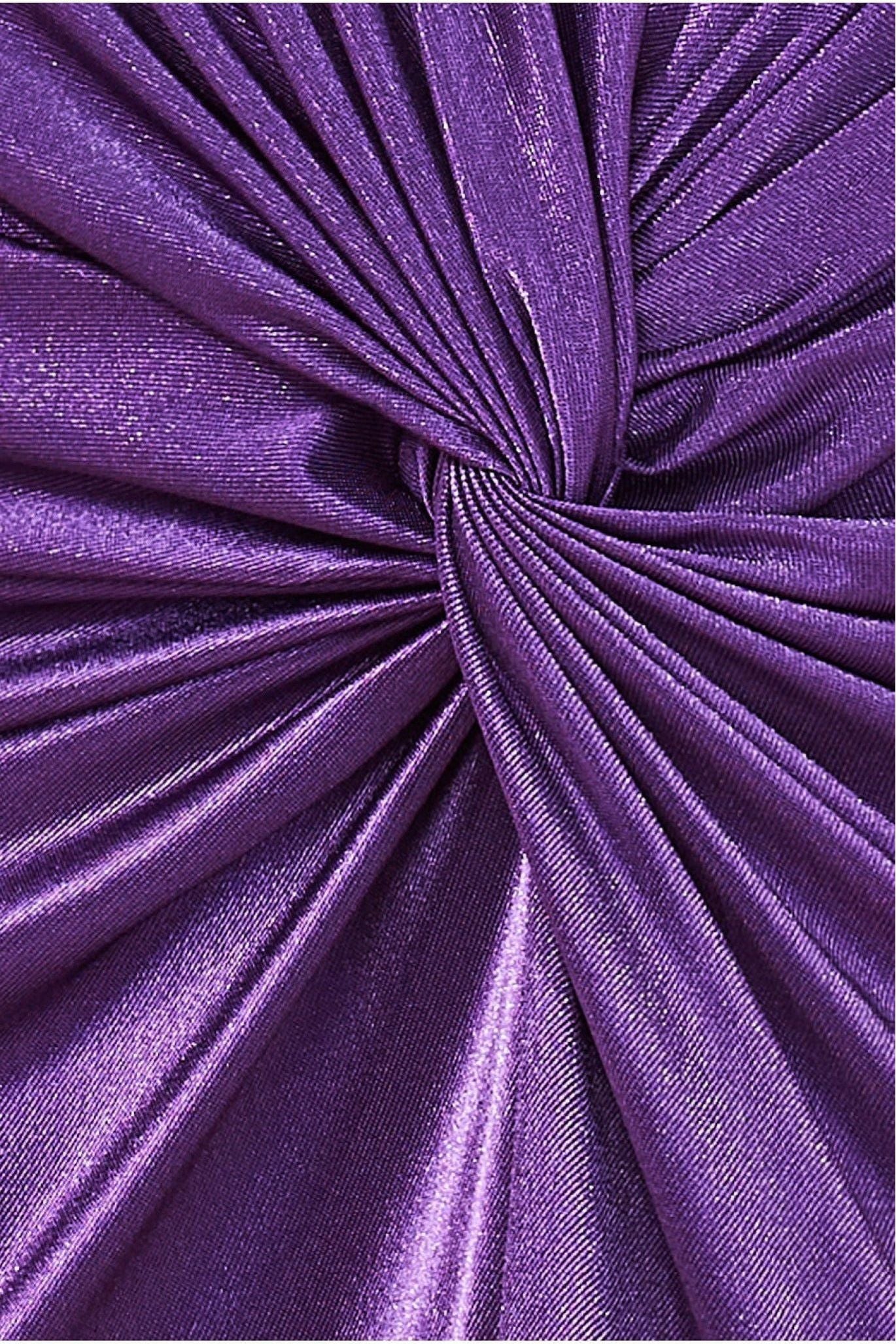 Satin Knotted Midi Skirt - Purple SK23