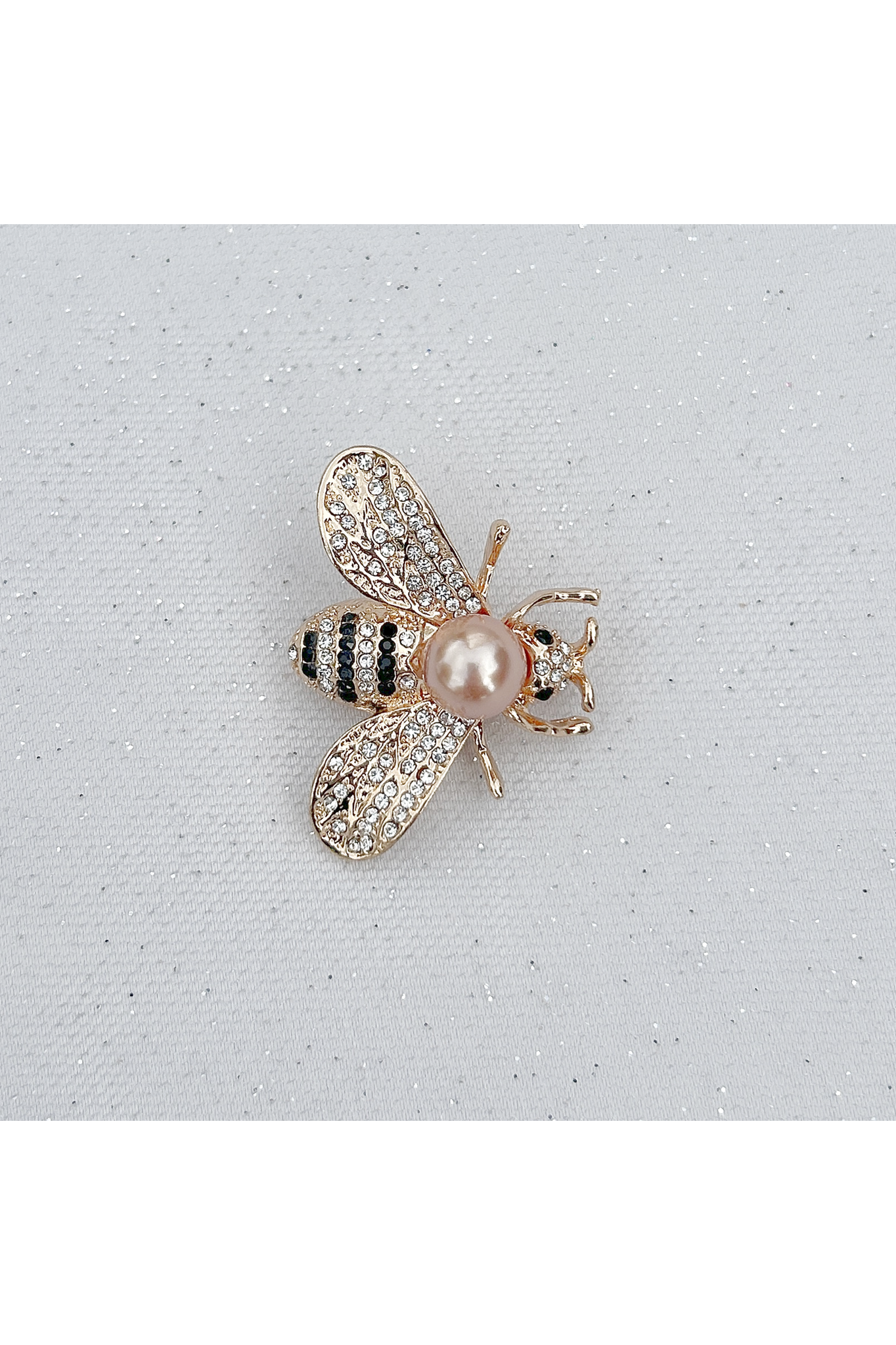 Bee Brooch Gold Pearl Pin Crystal 5060801171175