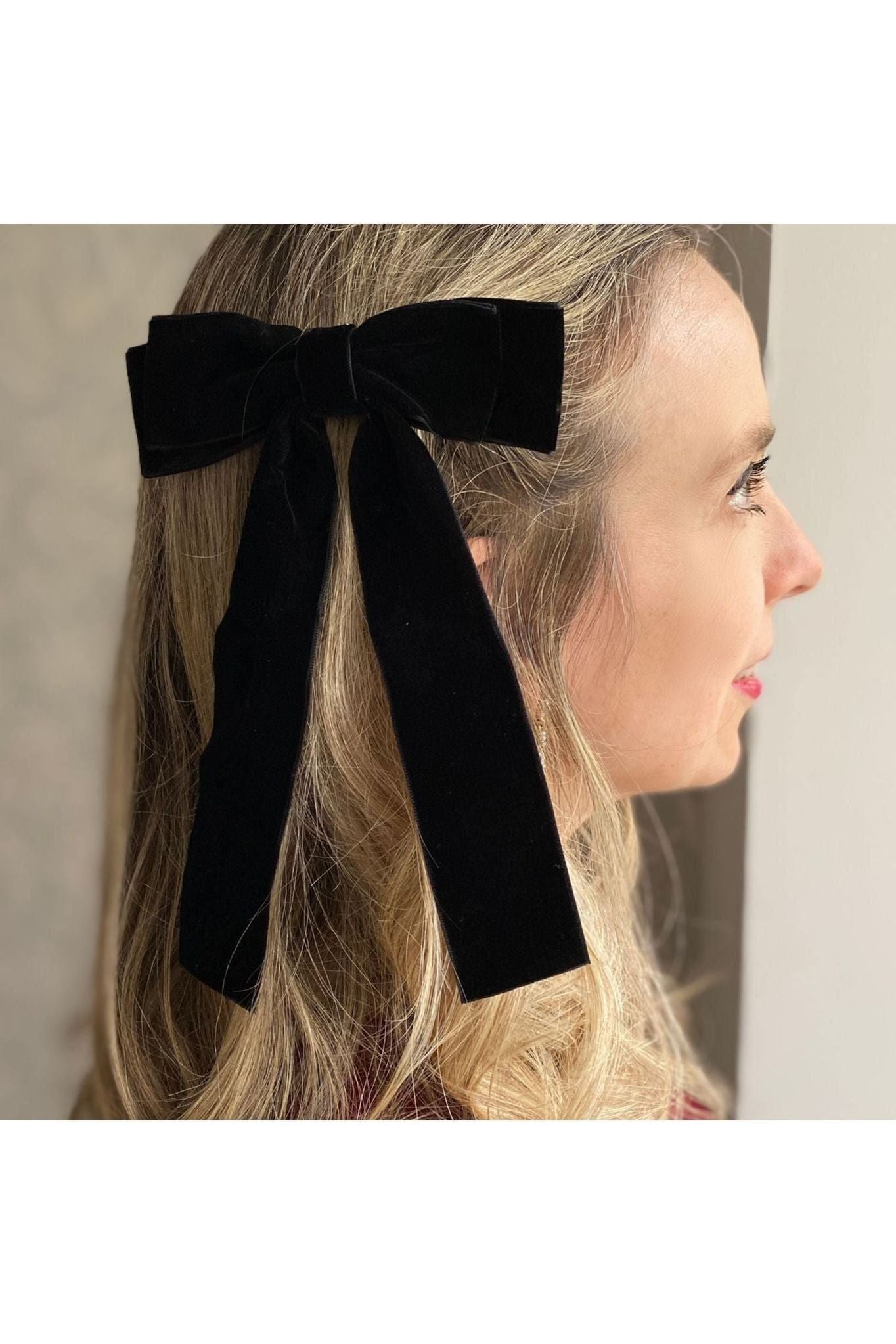 Black Velvet Hair Bow Hair Clip Alligator Clip 5060801175494