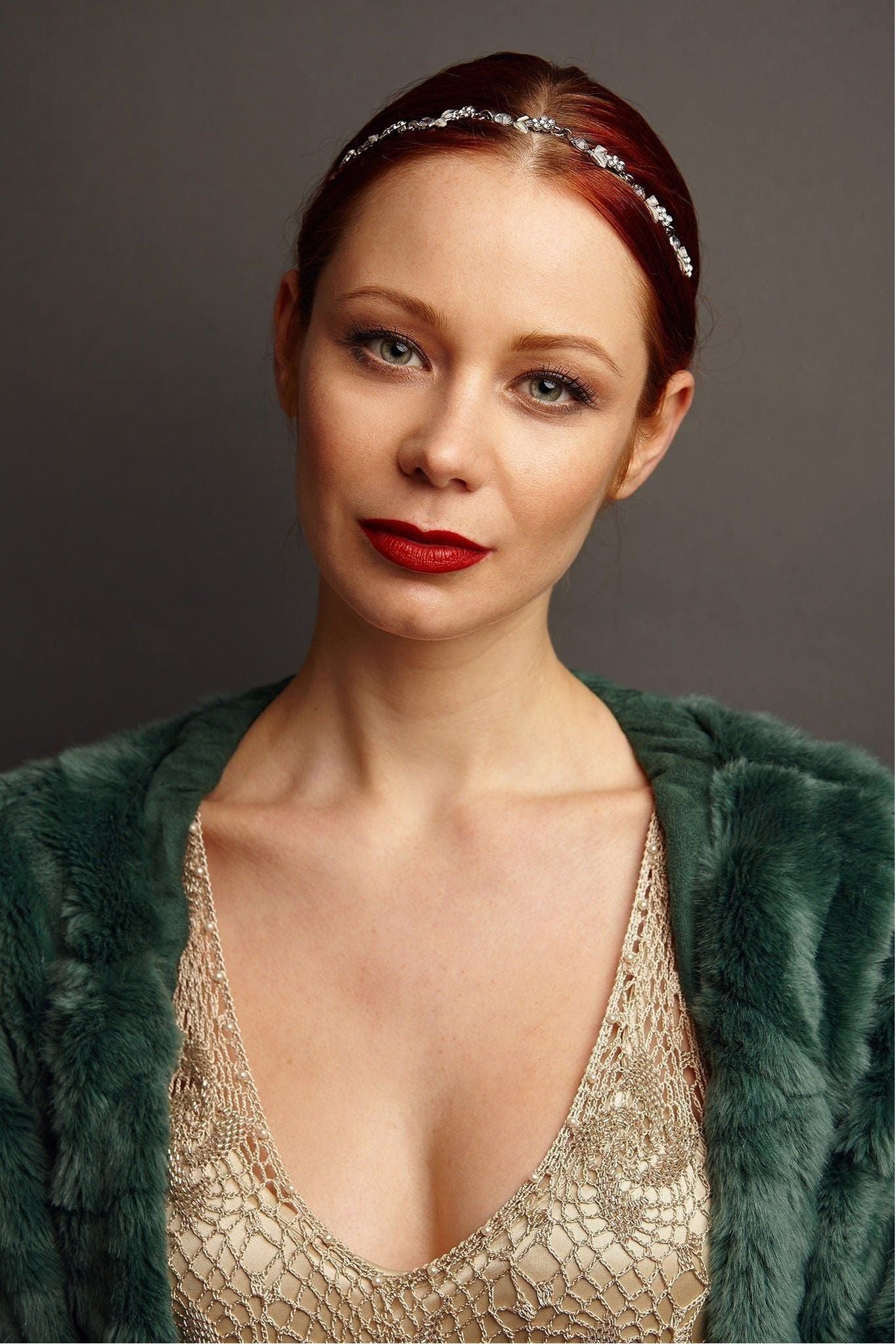 Chain Headband With Diamante Flowers 5060801172714