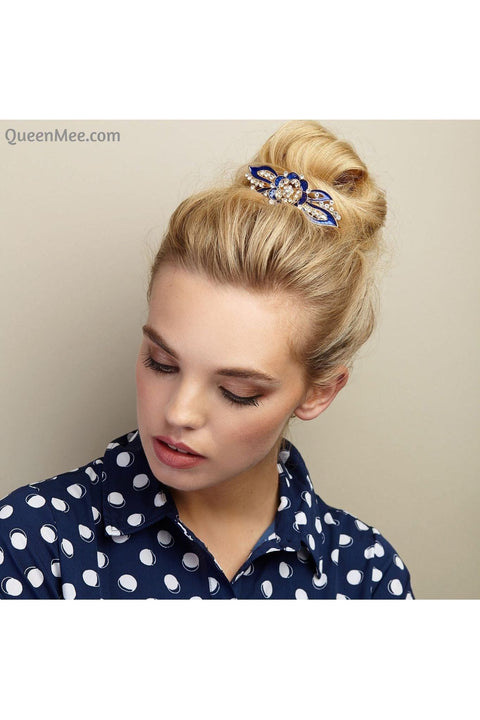 Flower Hair Clip In Enamel by QueenMee Accessories