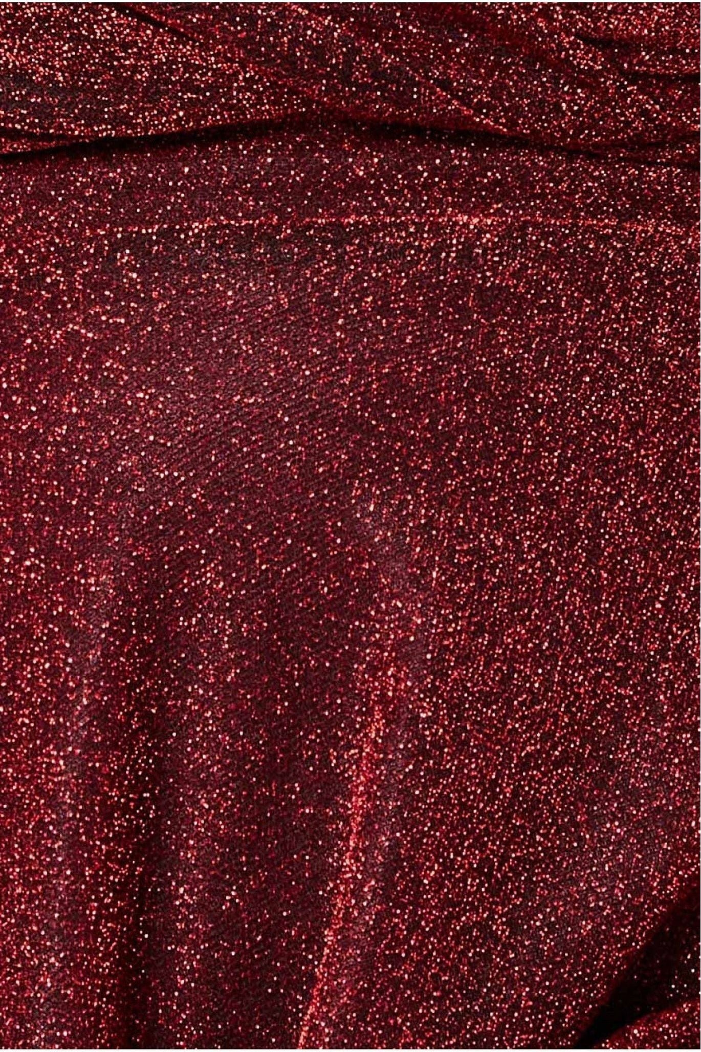 Crossover Lurex Glitter Maxi Dress - Wine DR1886P