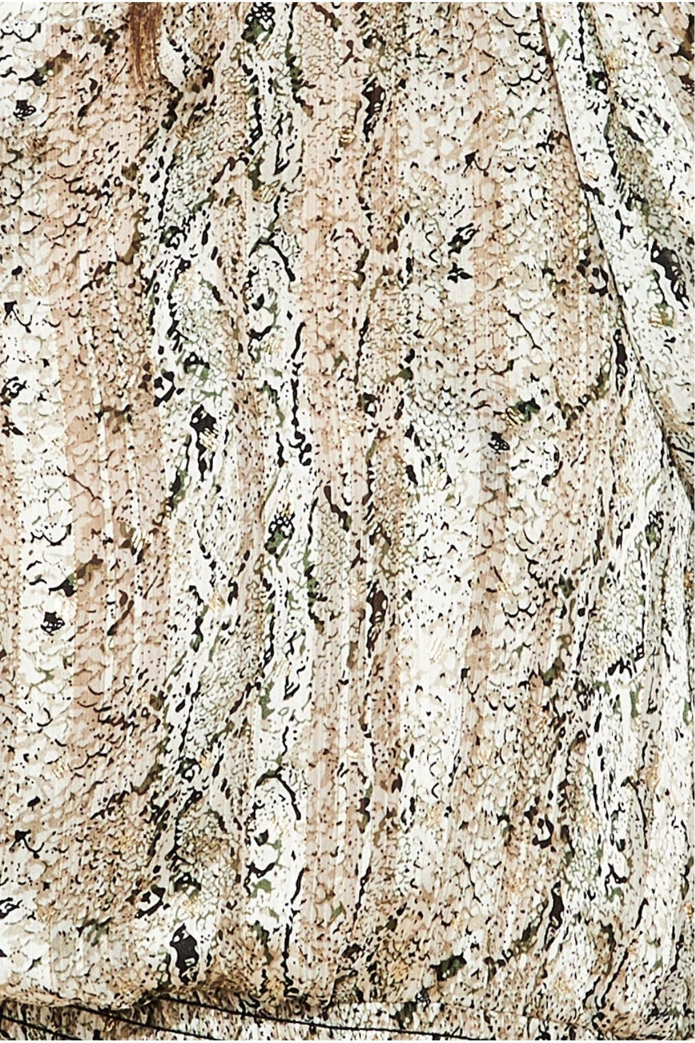 Shirred Waist Chiffon Printed Maxi - Snakeprint DR3880