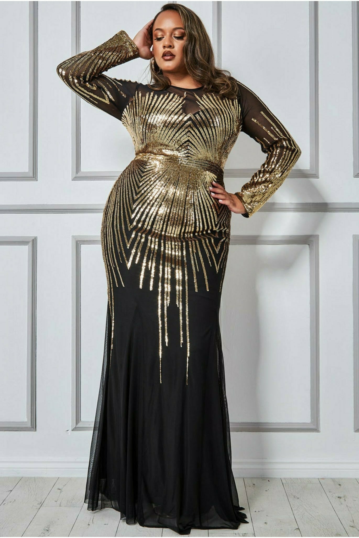 Gold Sequin Gown, Sequin Maxi Dress