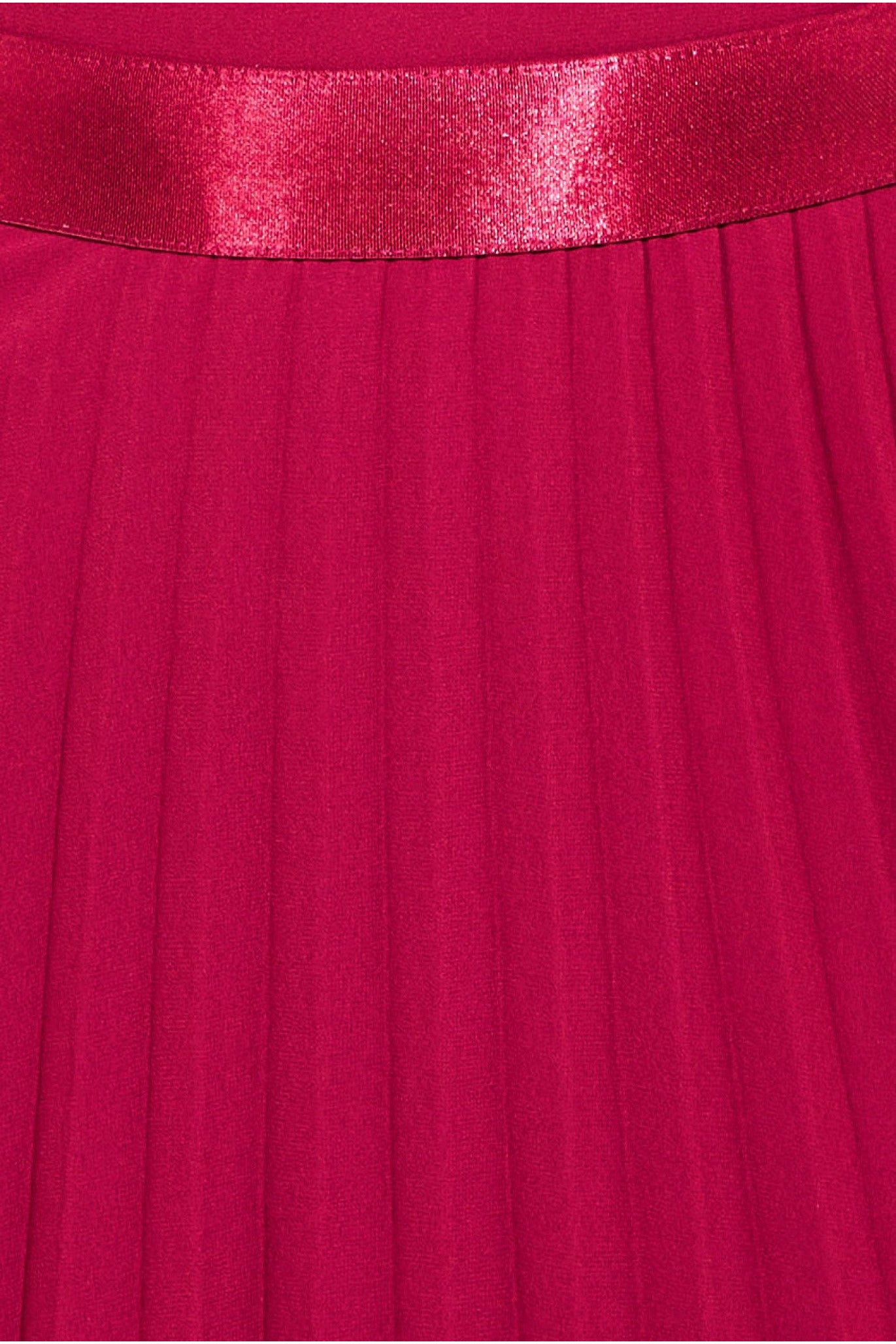 Pleated Chiffon Tiered Maxi Dress - Burgundy DR3804