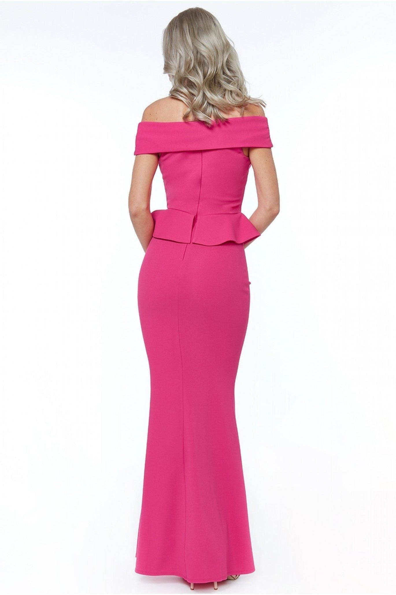 Bardot Crossover Maxi Dress - Cerise DR2006
