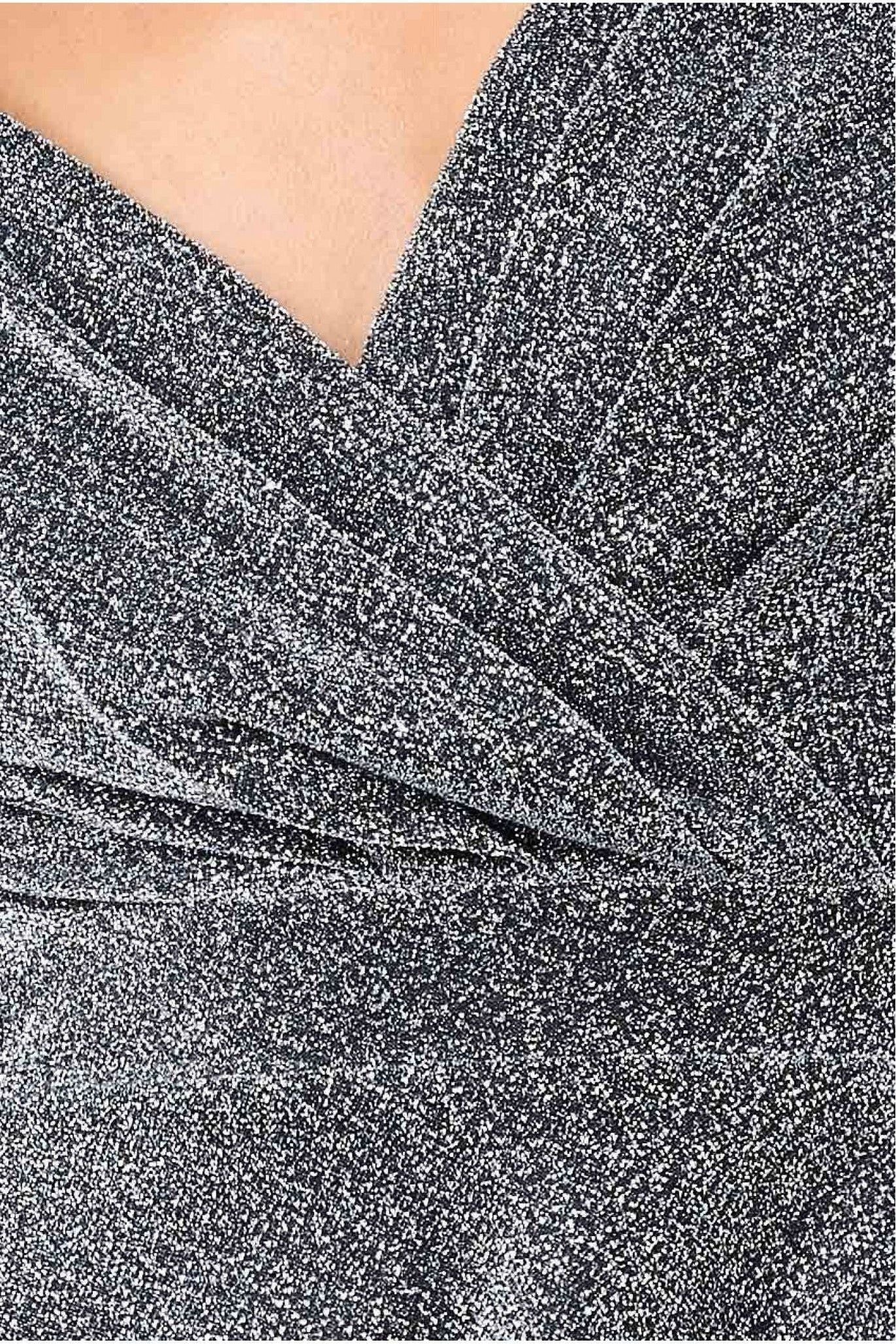 Crossover Lurex Glitter Maxi Dress - Silver DR1886C