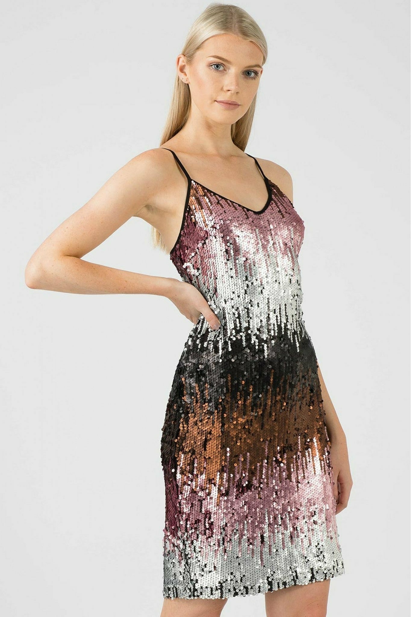 Ombre Sequin Midi Dress MC4815