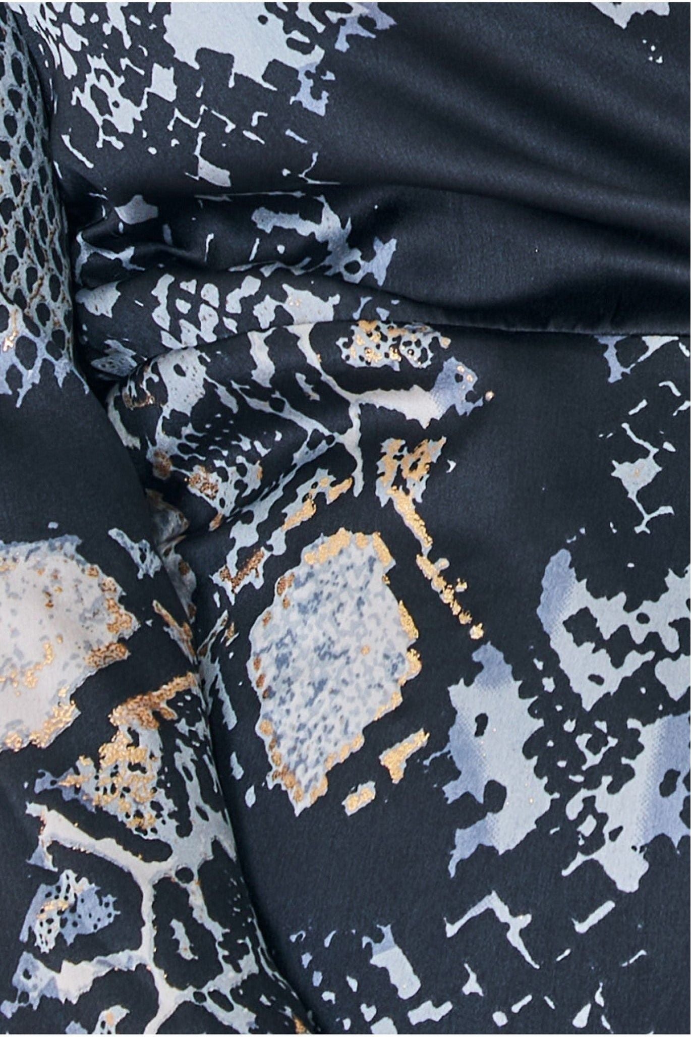 Maternity Tassel Foil Print Wrap Midi Black DR3699MAT