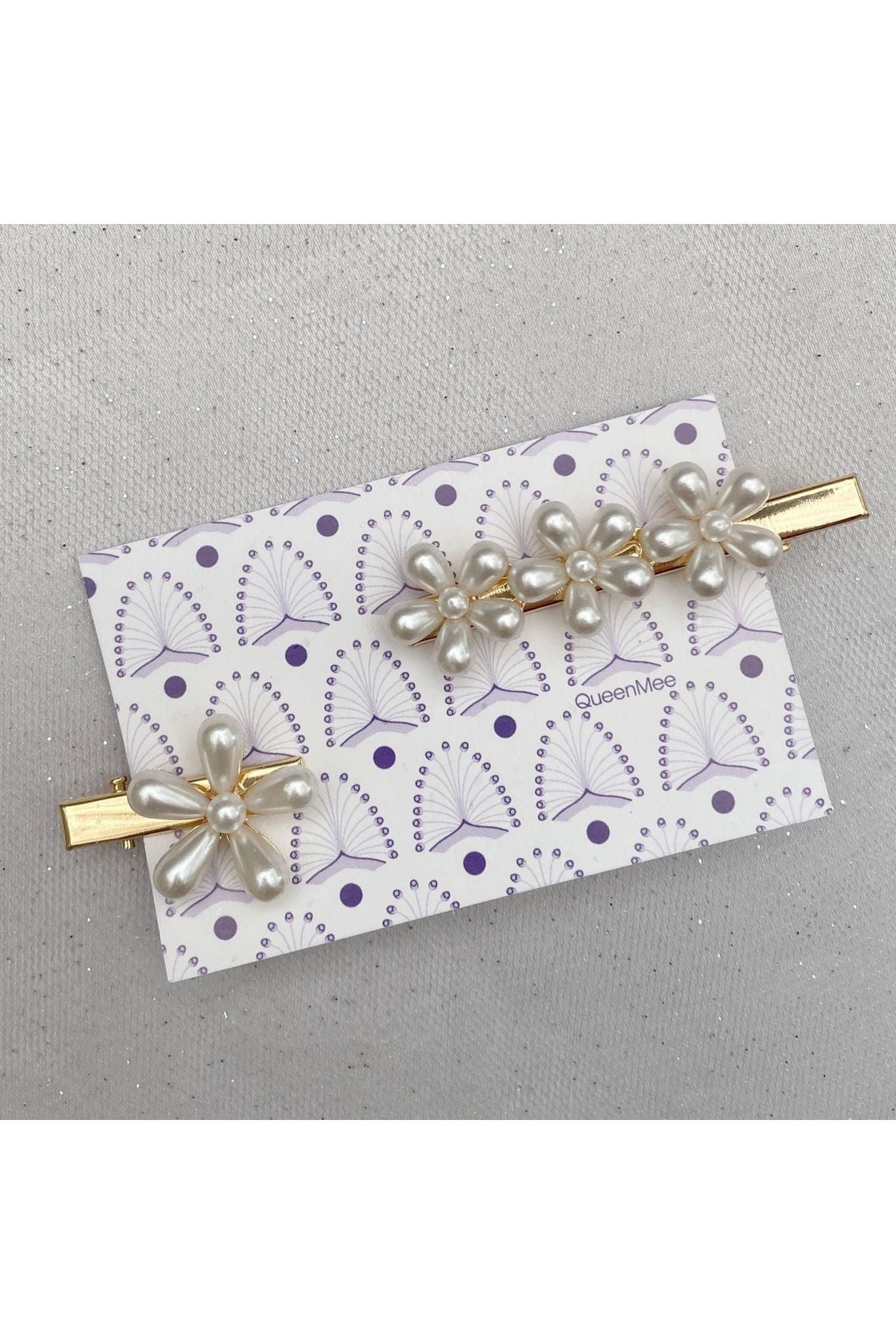 Pearl Hair Grips Flower Hair Clips Gold Crocodile Hair Clips Set Of 2 5060801170550