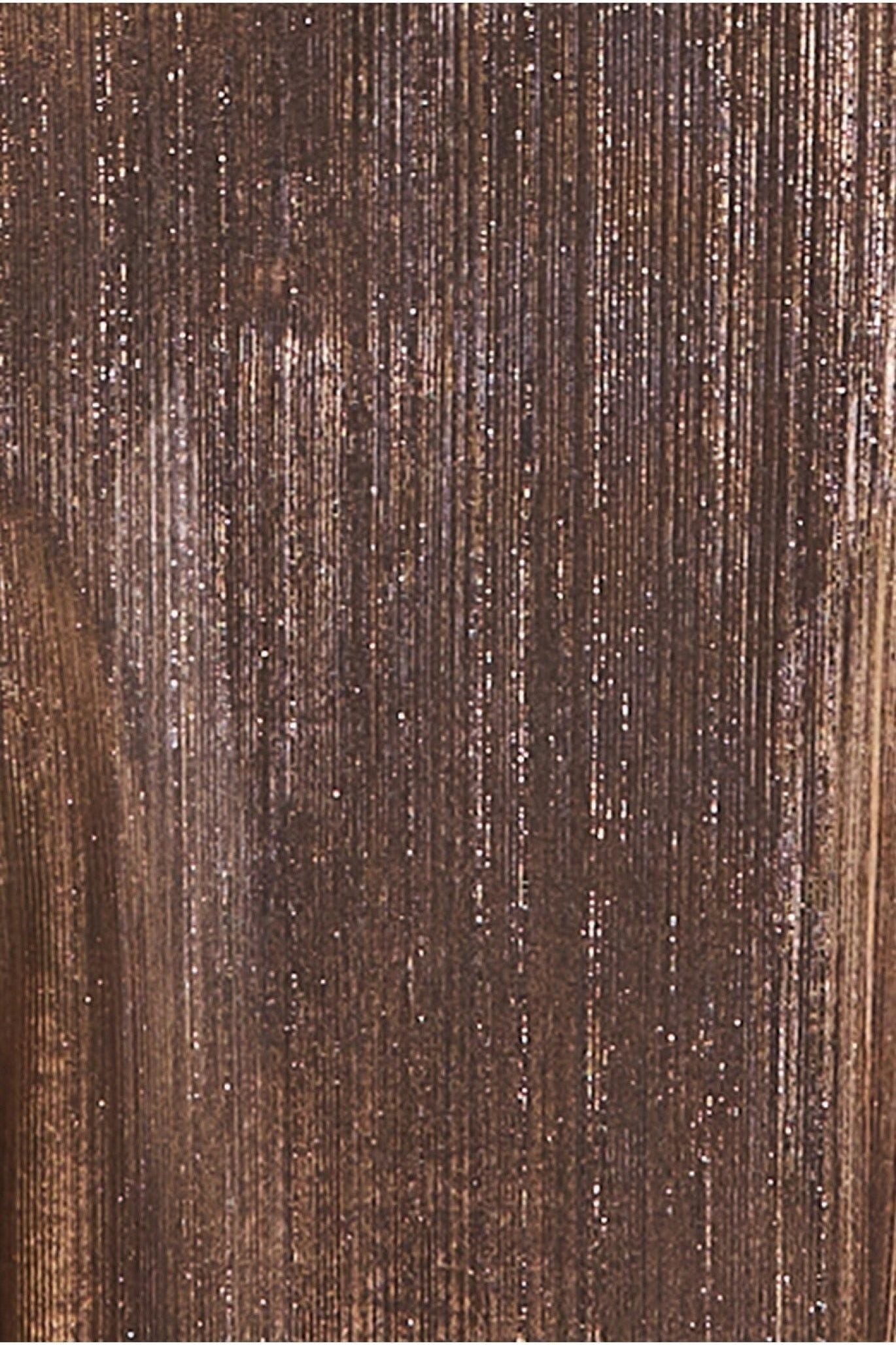 Plunge Neck Pleated Foil Maxi Dress - Gold DR3791