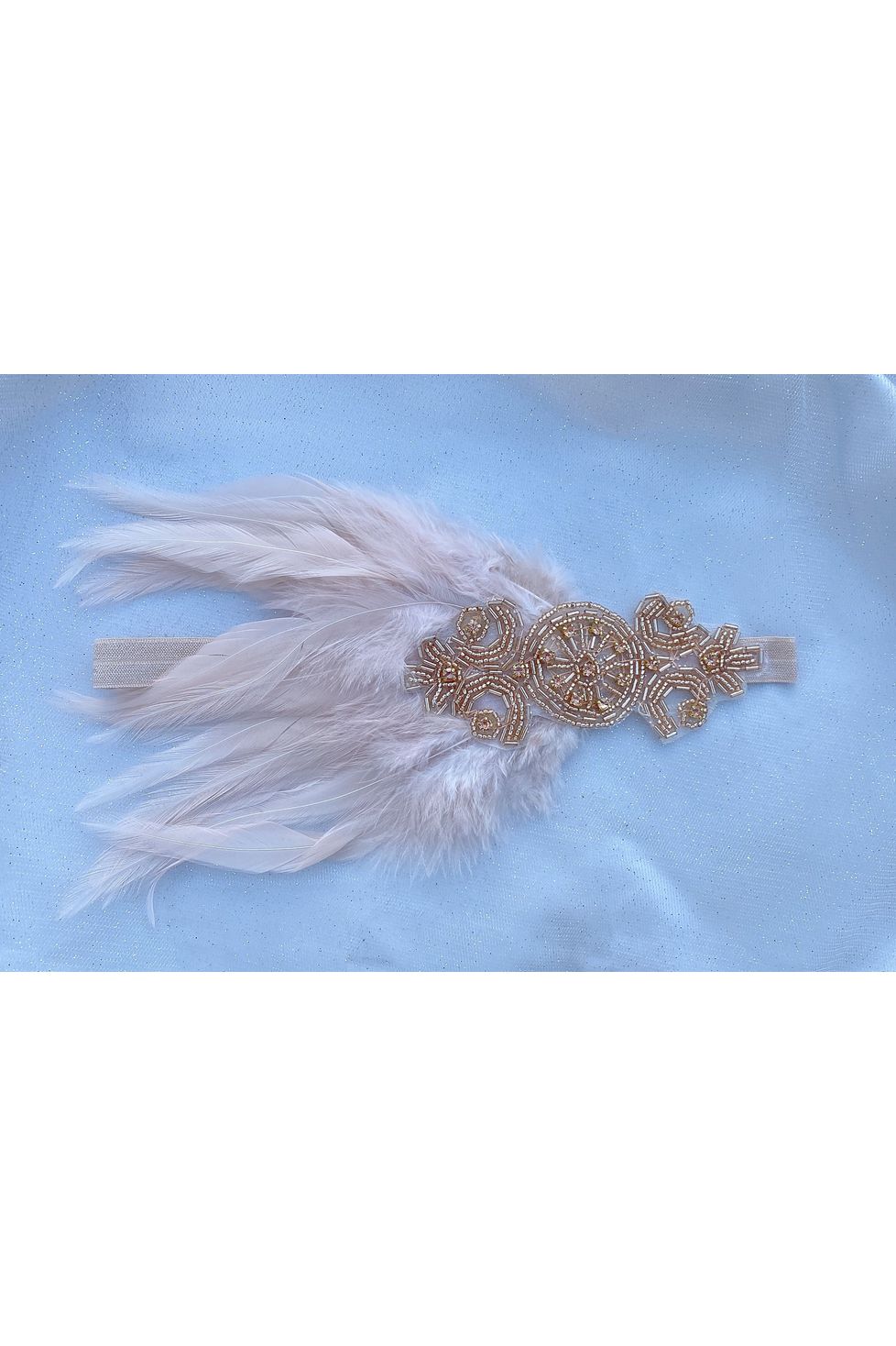 Rose Gold Flapper Headband With Feathers 5060801171014