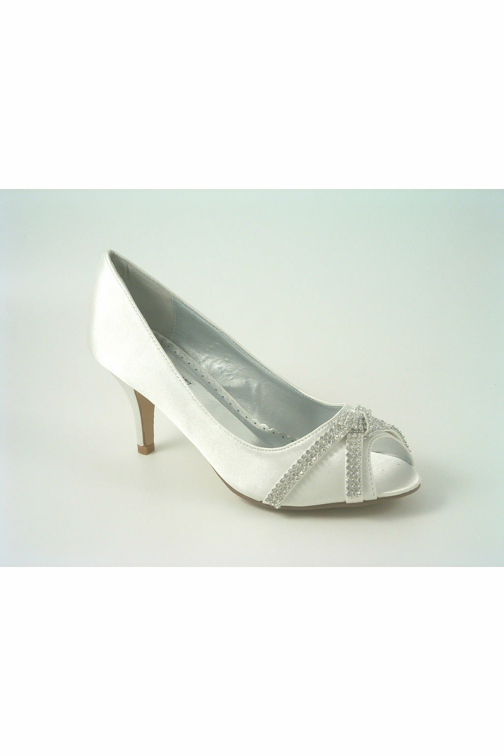 Diamante Metallic Peep Toe Court Shoe Flora29645