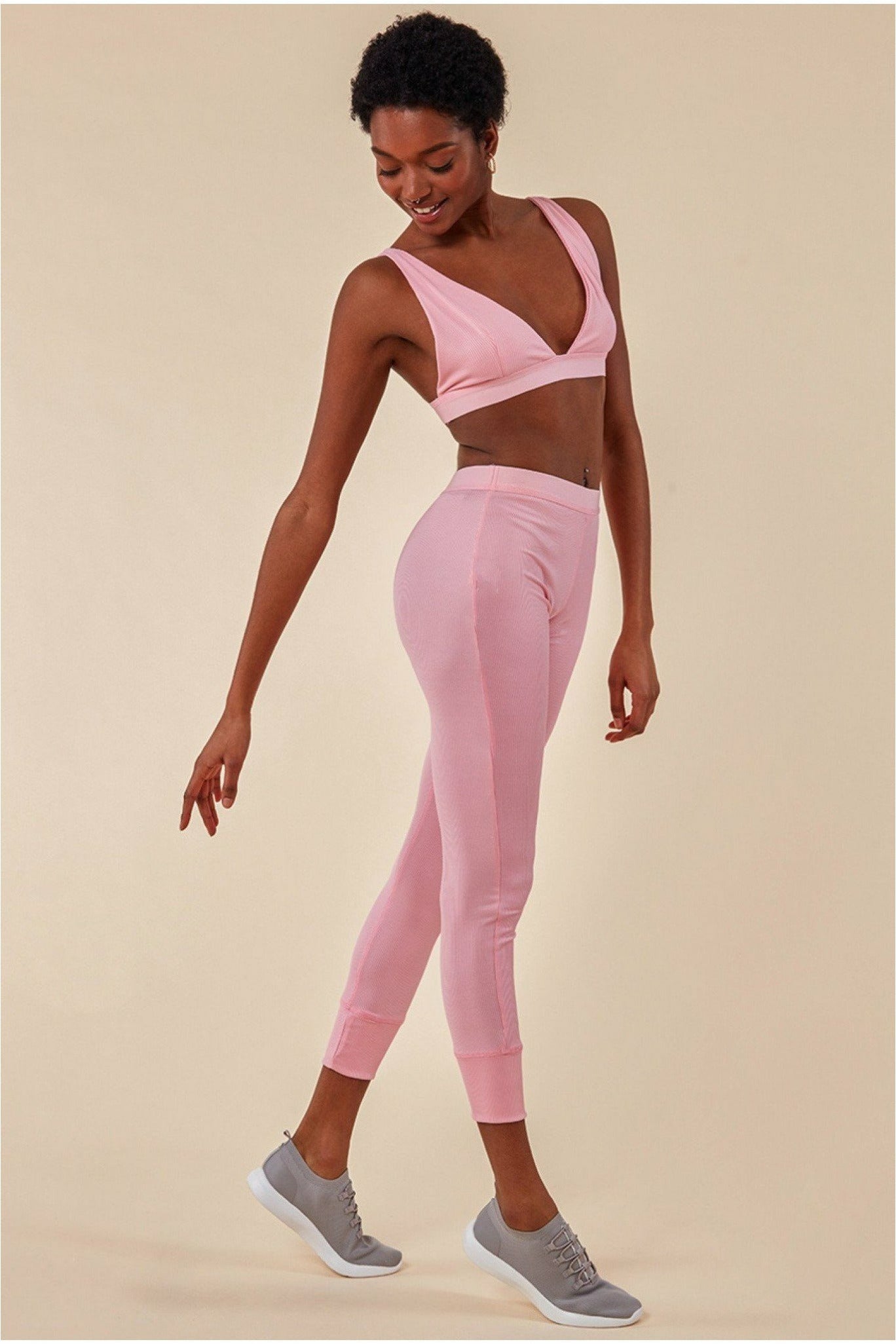 Bralette Legging Workout Lounge Set - Pink TS3