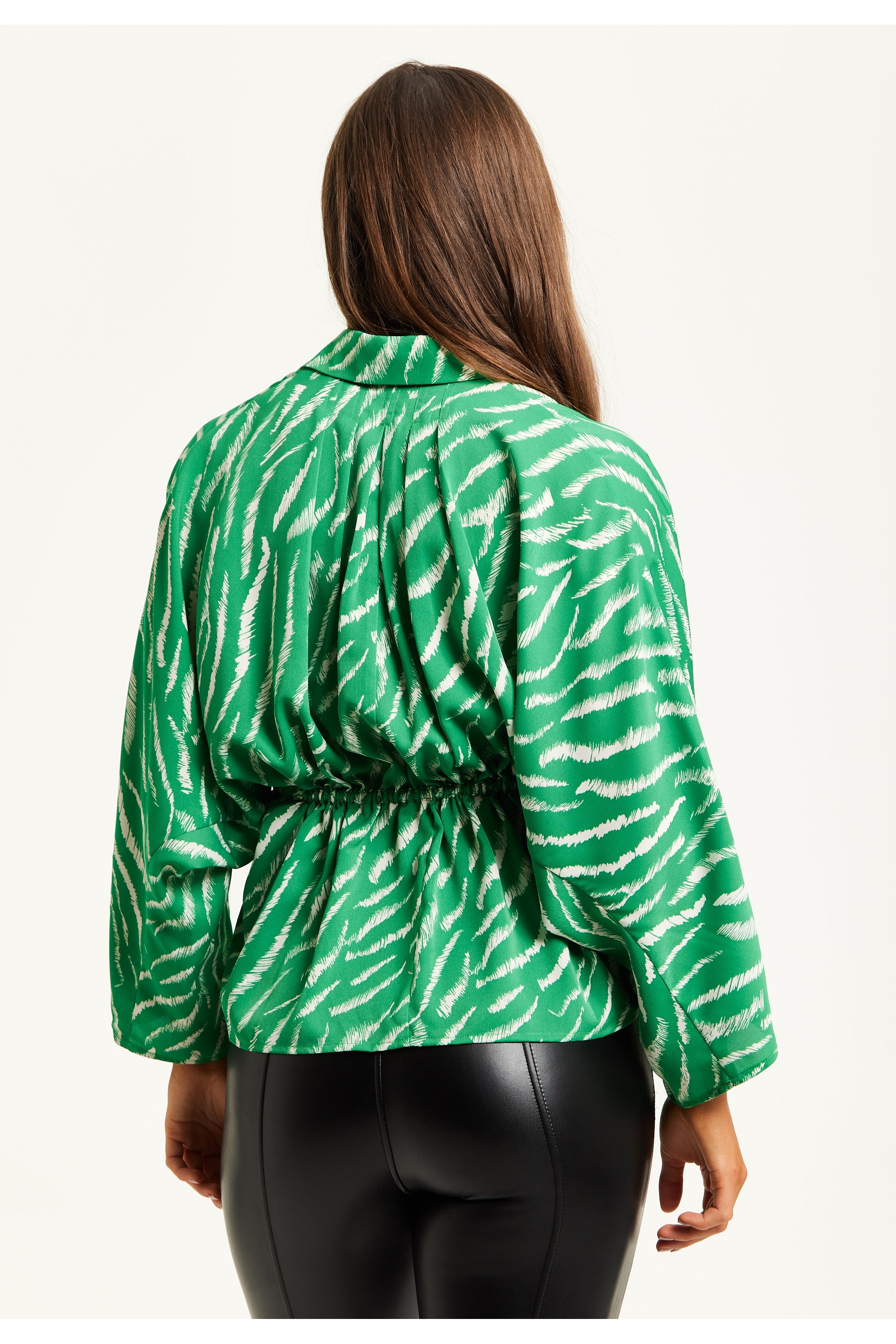 Zebra Print Shirt With Long Sleeves And Tie Waist G6-228-LIQTRAN22-005-4