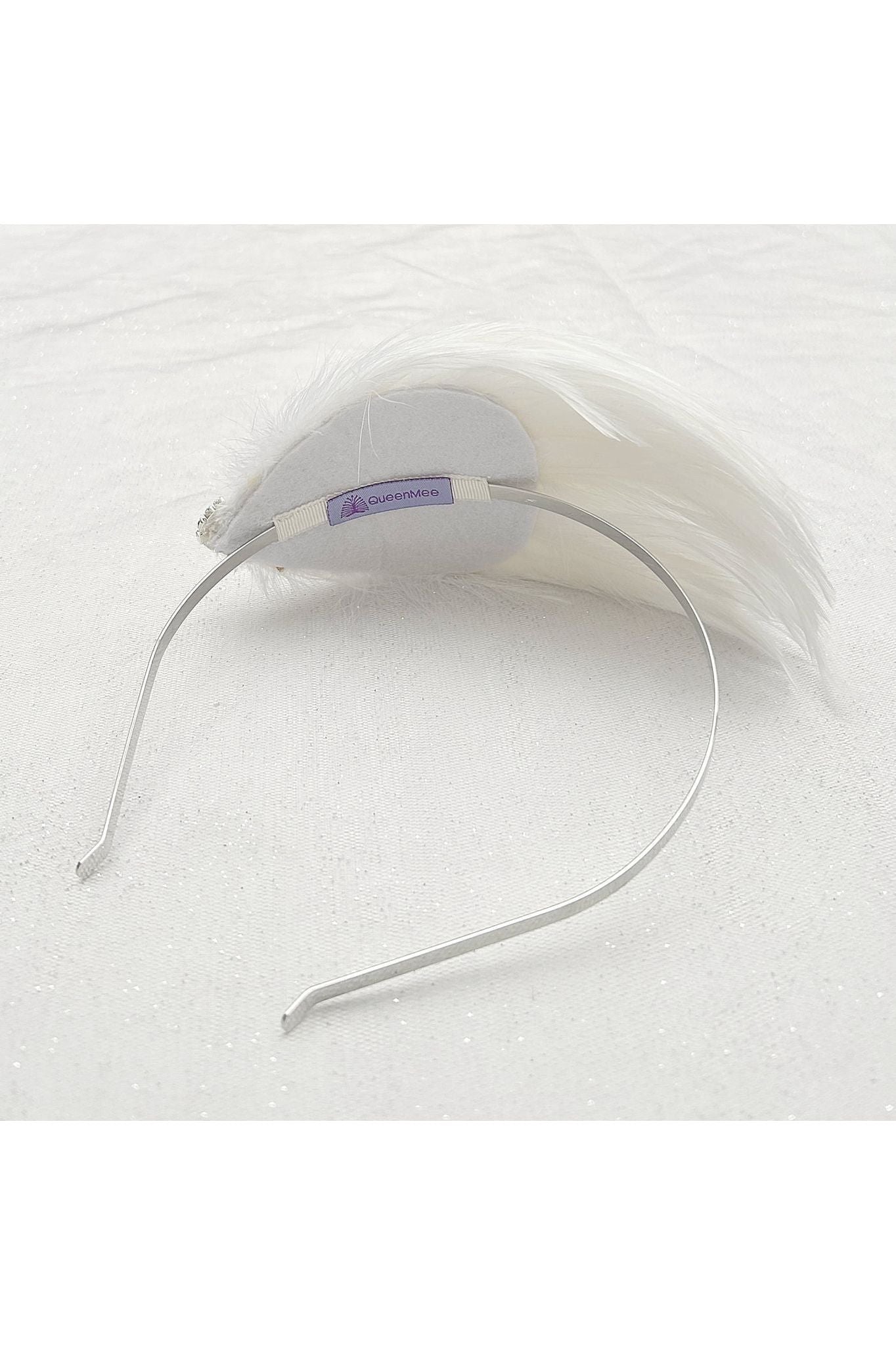 White Fascinator Headband With Feathers 5060801171717