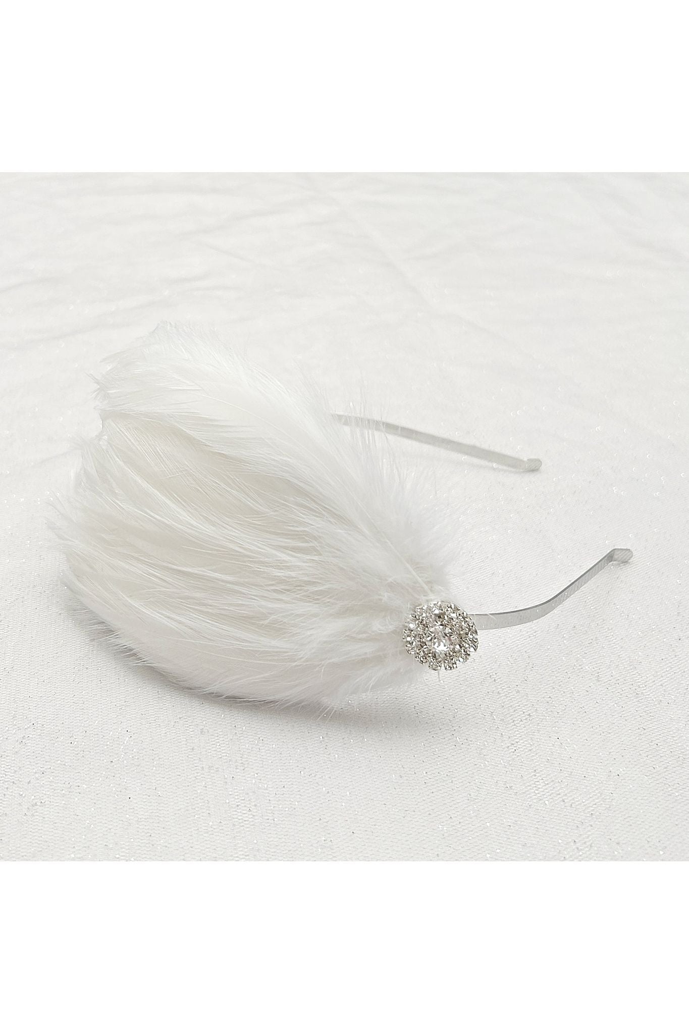 White Fascinator Headband With Feathers 5060801171717