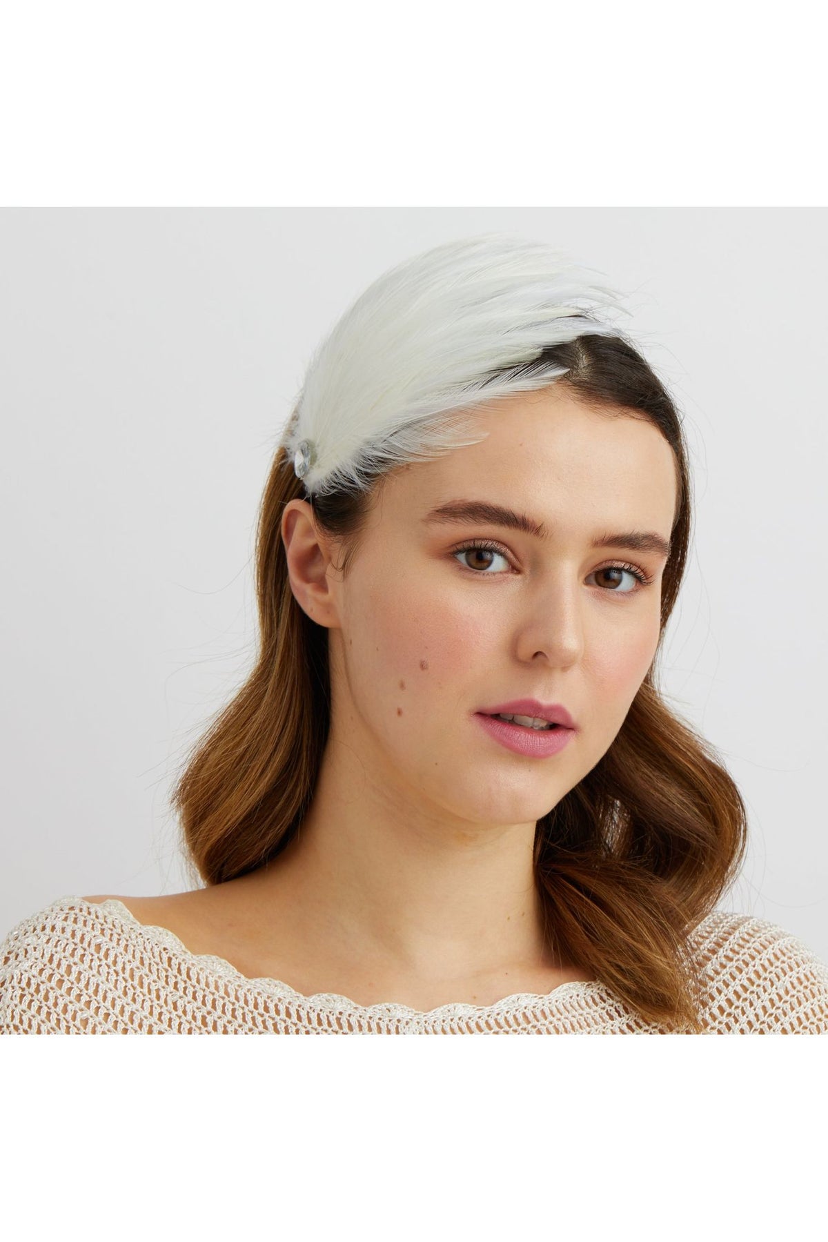 White Fascinator Headband With Feathers 5060801171717