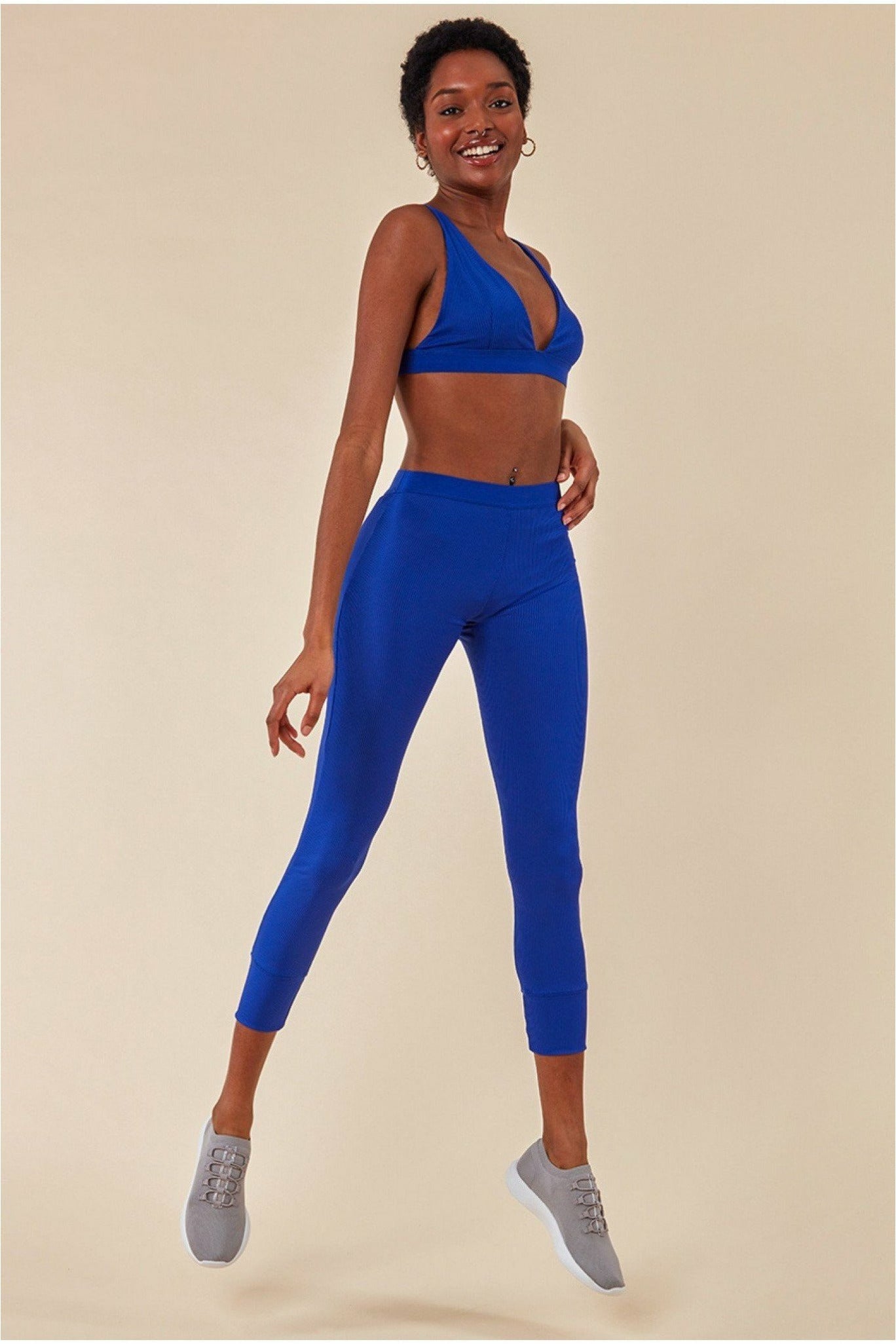 Bralette & Legging Workout Lounge Set - Blue TS3