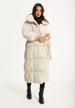 Cream Longline Belted Puffer Coat by Liquorish