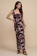Animal Ruffle Maxi Dress Burgundy by Urban Bliss