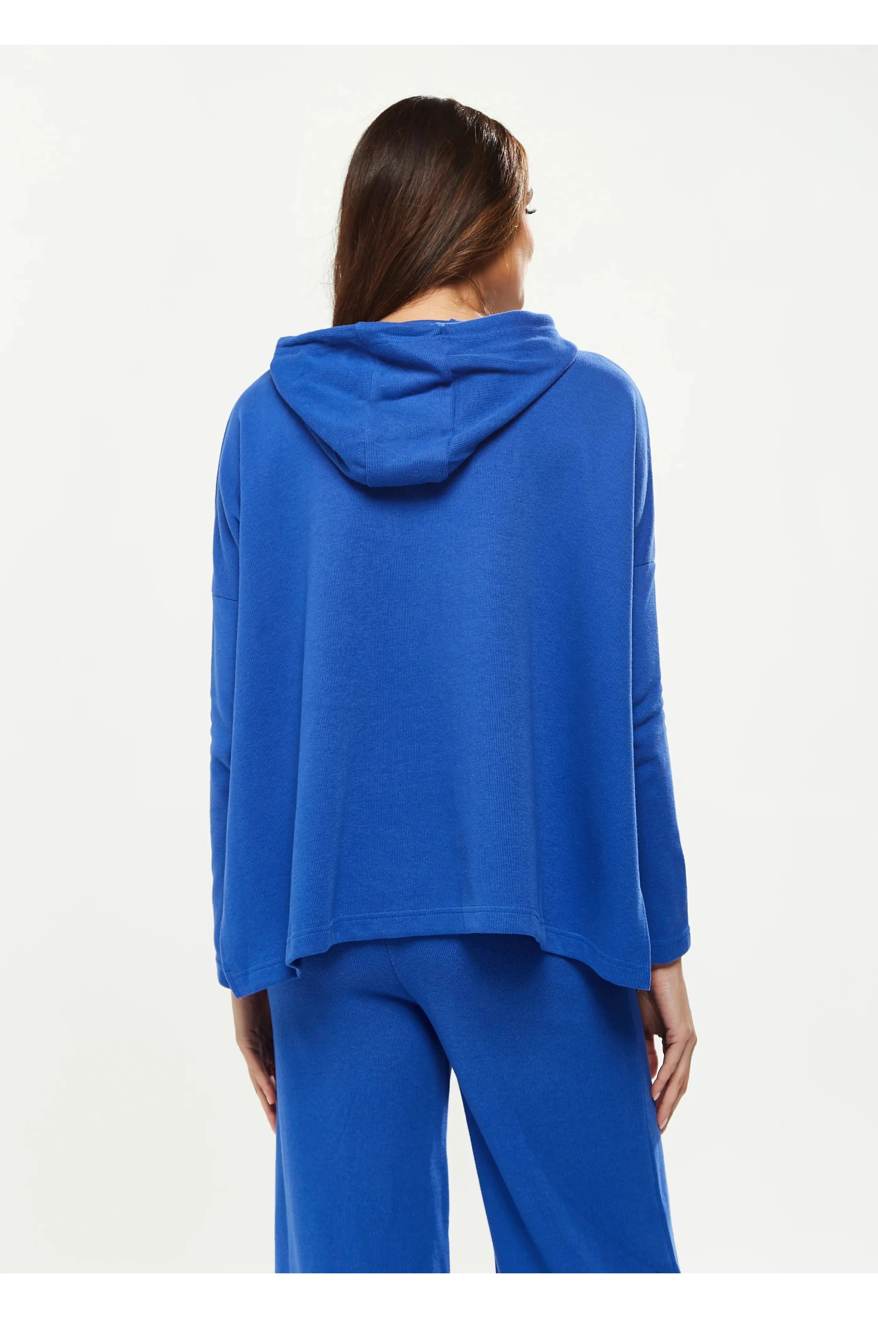 Hooded Sweatshirt With Front Pocket In Blue B15-LIQ21-169B