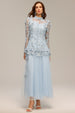 Sabina Long Sleeve Folds Lace Butterfly Top And Skirt Two-Piece Set by Bella Barnett