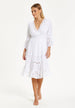 Liquorish White Lace Flared Sleeve Midi Dress