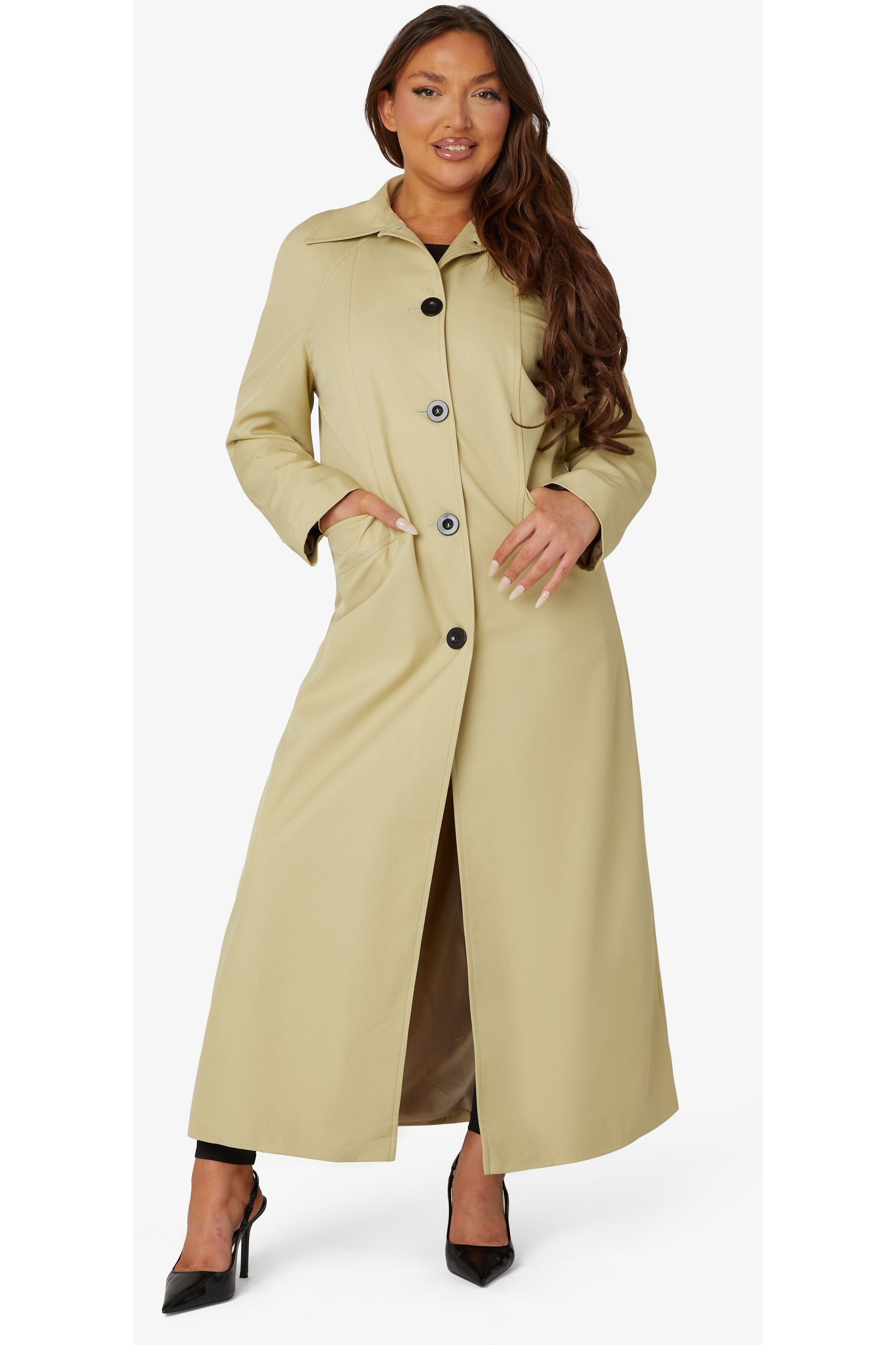 Spring Summer Single Breasted Longline Collared Coat 1204-SP