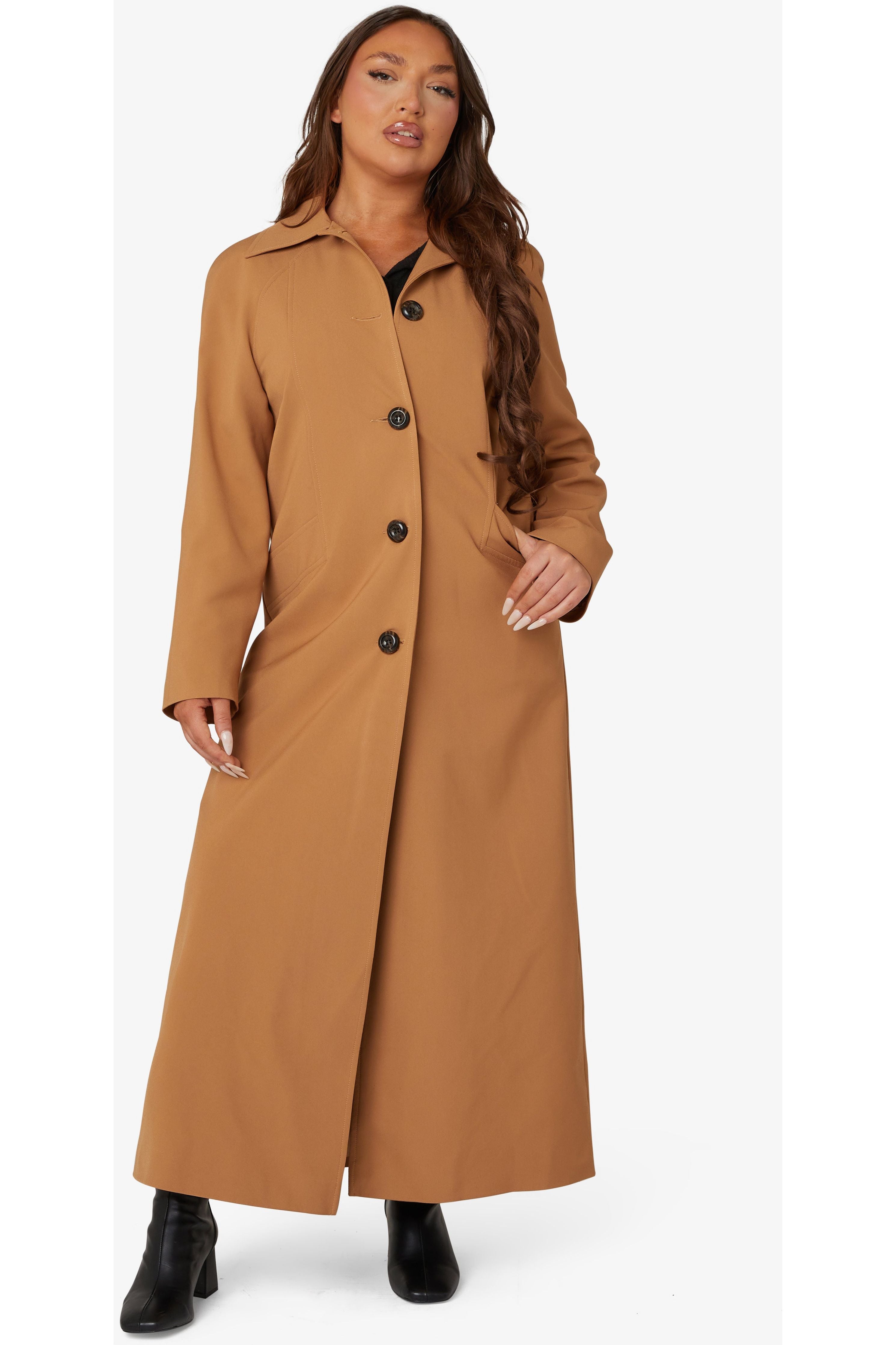 Spring Summer Single Breasted Longline Collared Coat 1204-SP