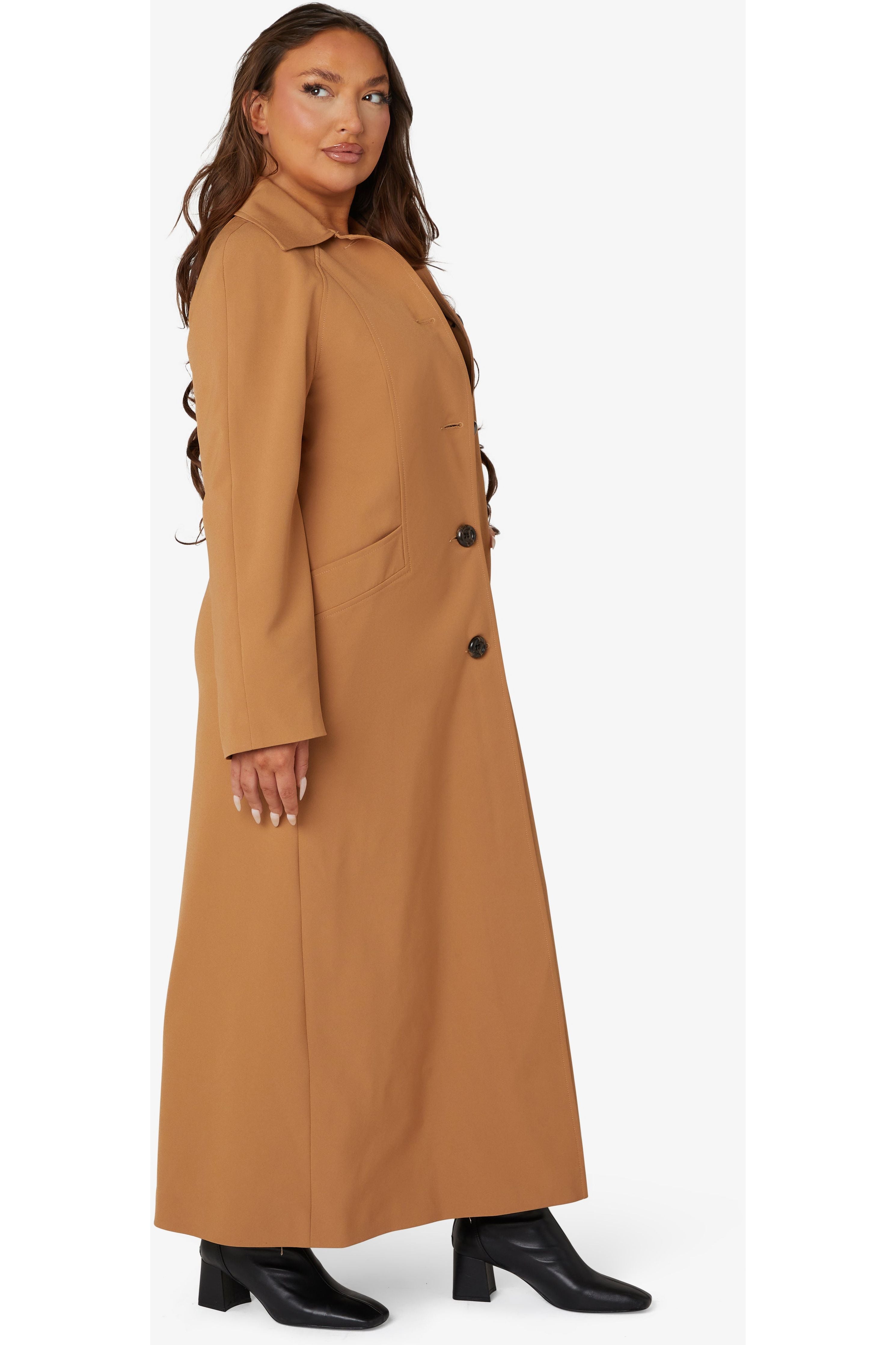 Spring Summer Single Breasted Longline Collared Coat 1204-SP