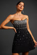 Mavis Strapless Diamond Mini Dress by Bella Barnett