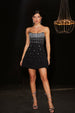 Mavis Strapless Diamond Mini Dress by Bella Barnett