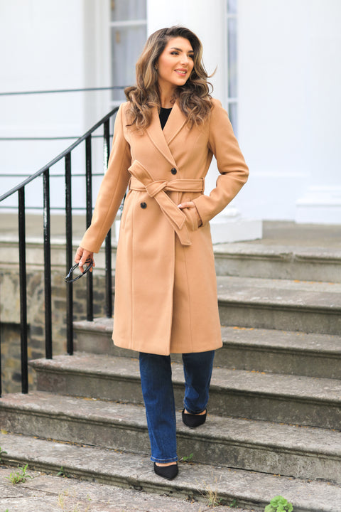 Double Breasted Shawl Collar Coat by Double Second