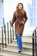 Double Second Wool Blend Collared Wrap Coat