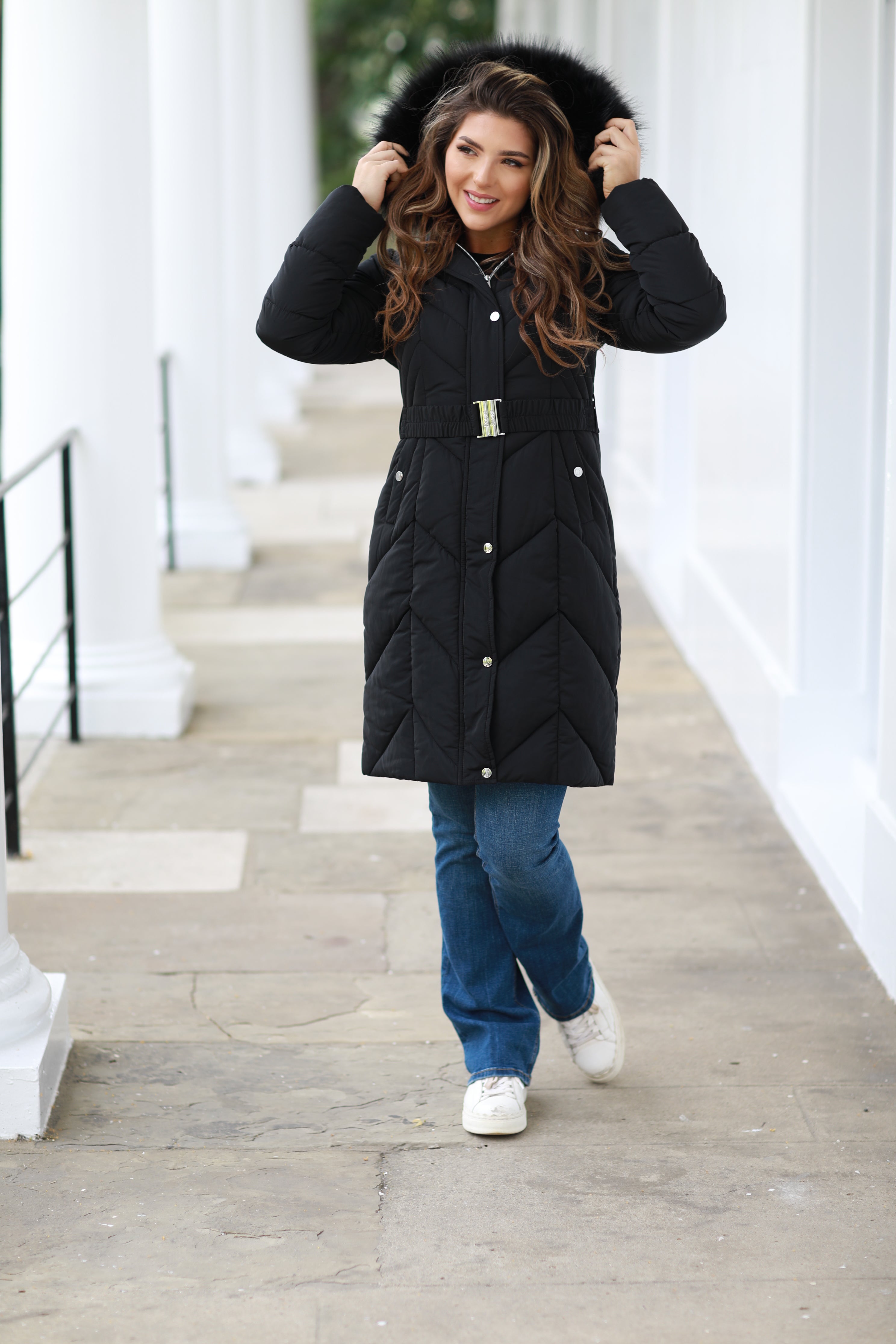 Long Padded Belted Puffer OU0000494