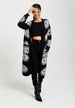 Longline Black Cardigan With Eye Pattern by Liquorish