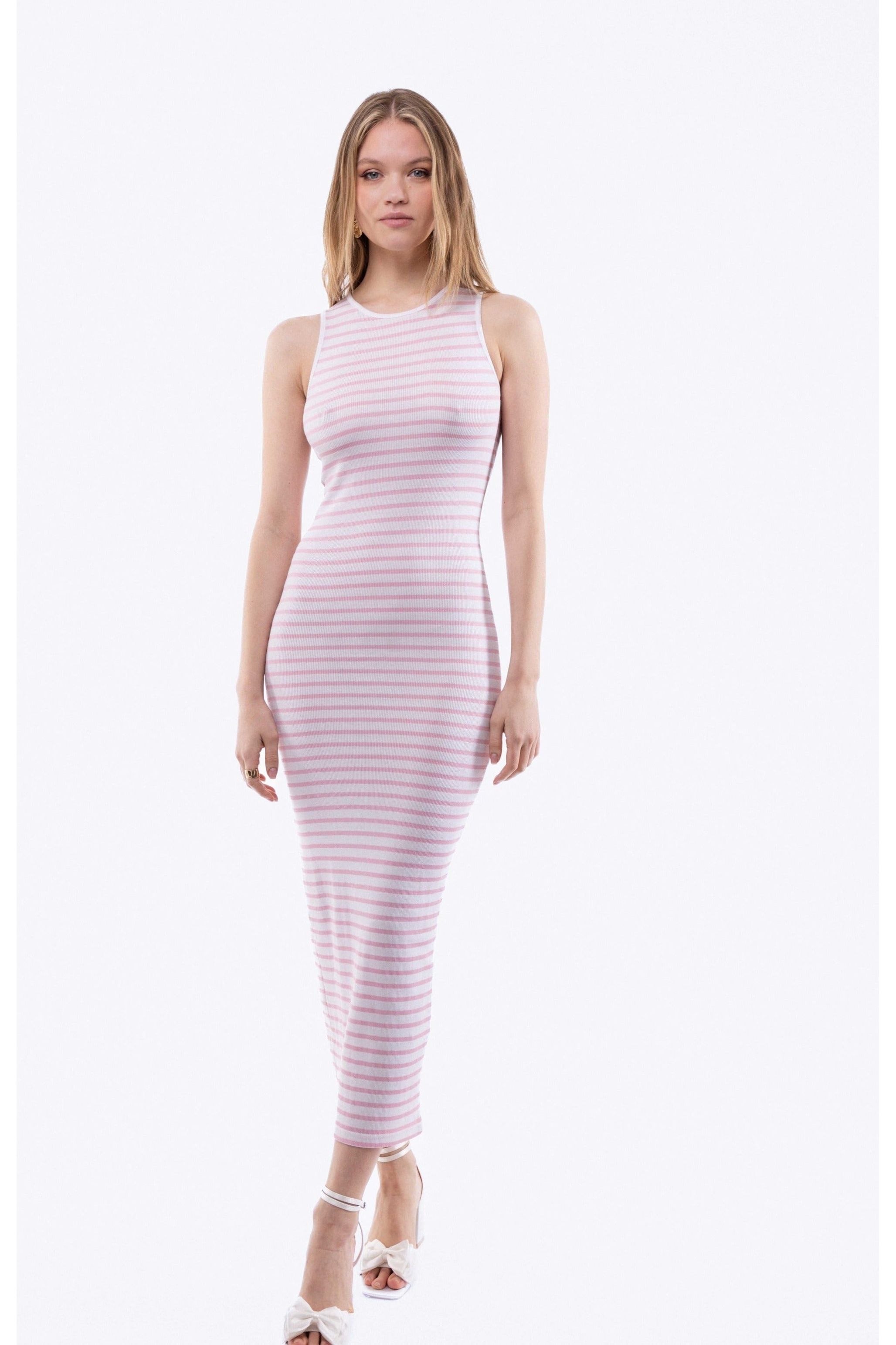 Stripe Racer Midi Dress 5056706828573