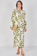 Ivory And Olive Leaf Print Maxi Dress by LOVE SUNSHINE